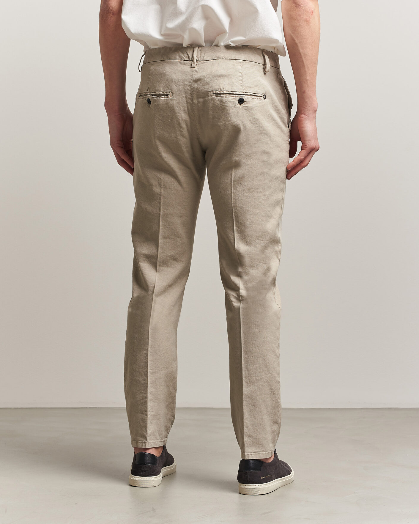 Homme | Pantalons | Dondup | Spiritisimo Linen Stretch Chinos Beige