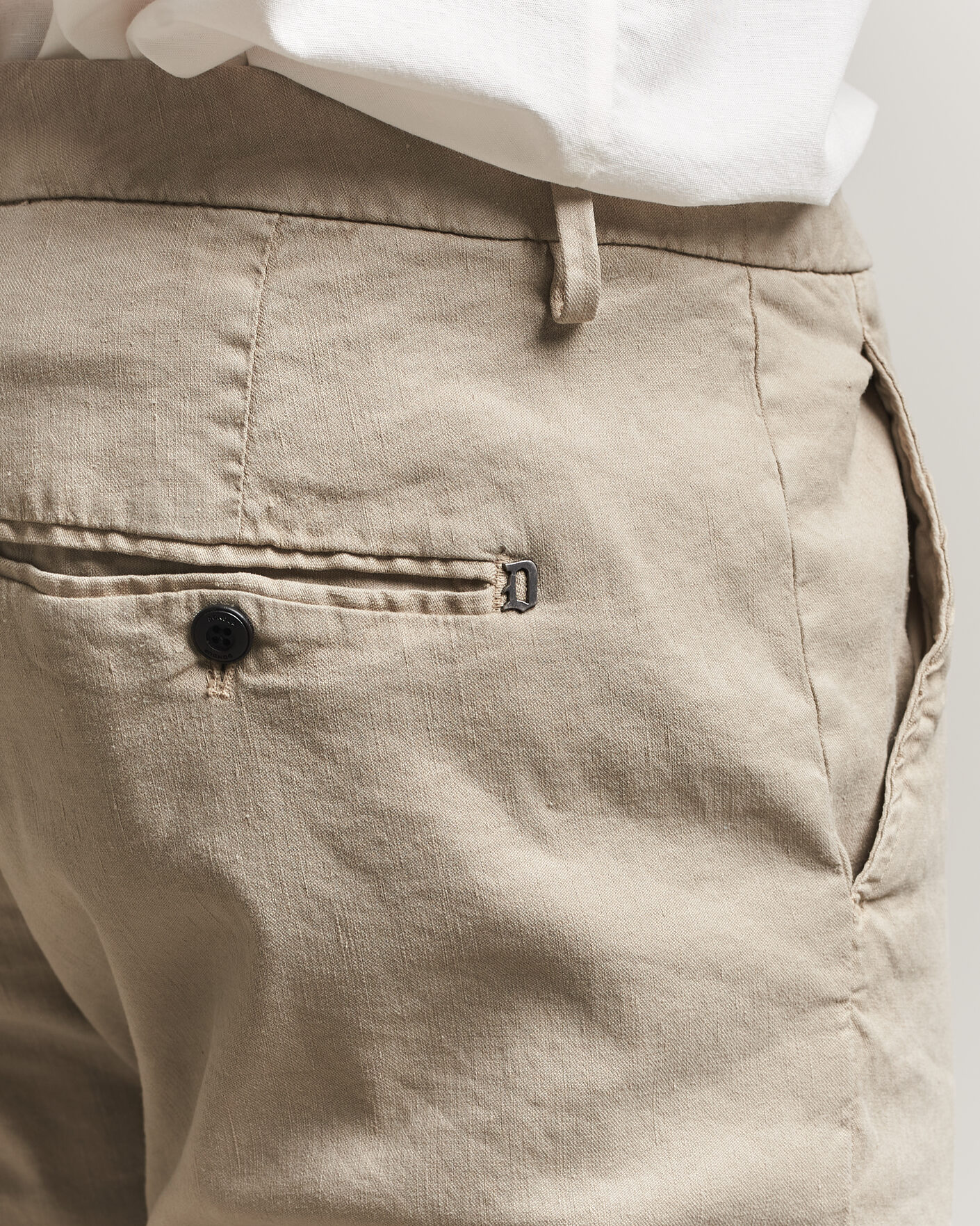 Homme | Pantalons | Dondup | Spiritisimo Linen Stretch Chinos Beige