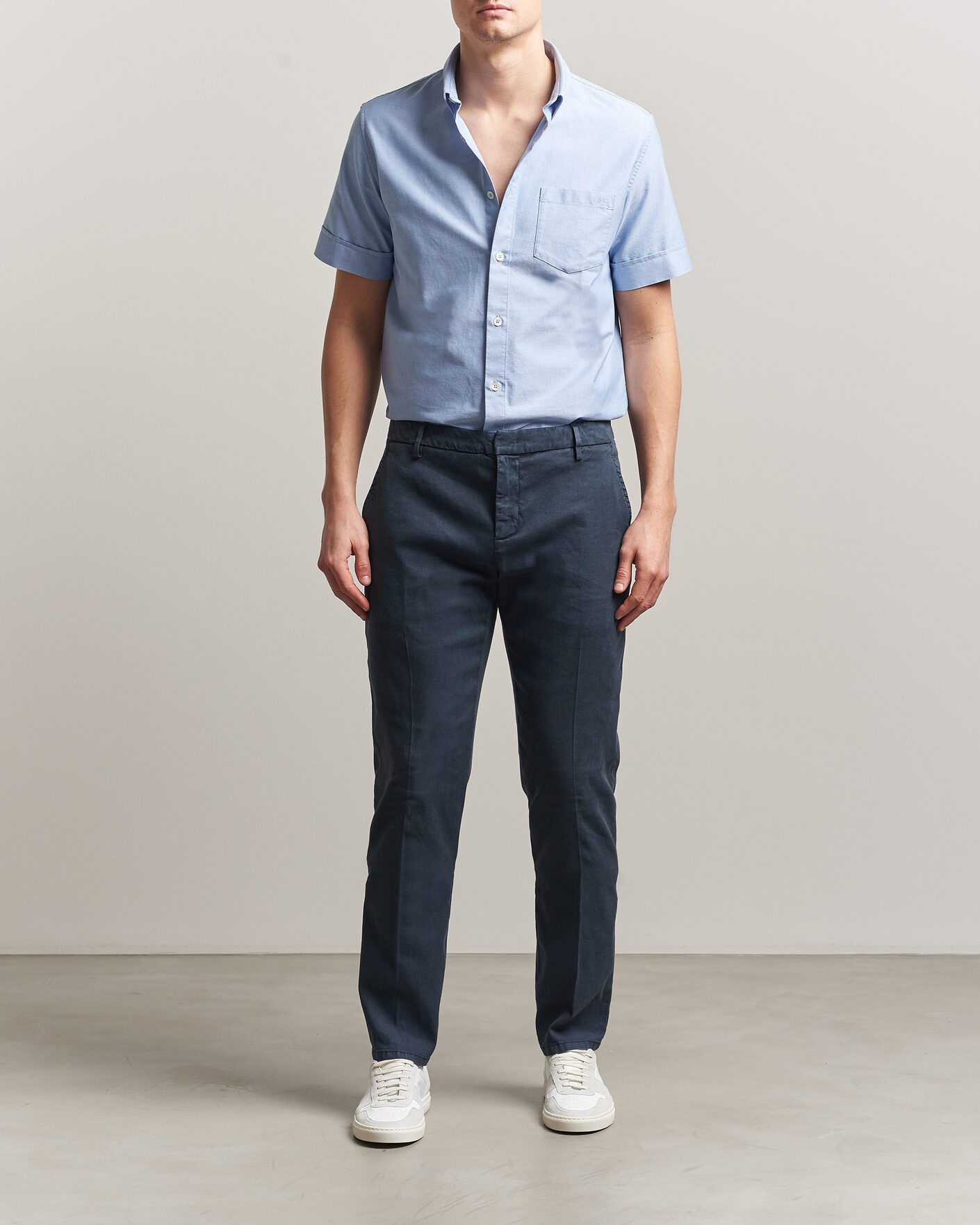 Homme | Pantalons | Dondup | Spiritisimo Linen Stretch Chinos Navy
