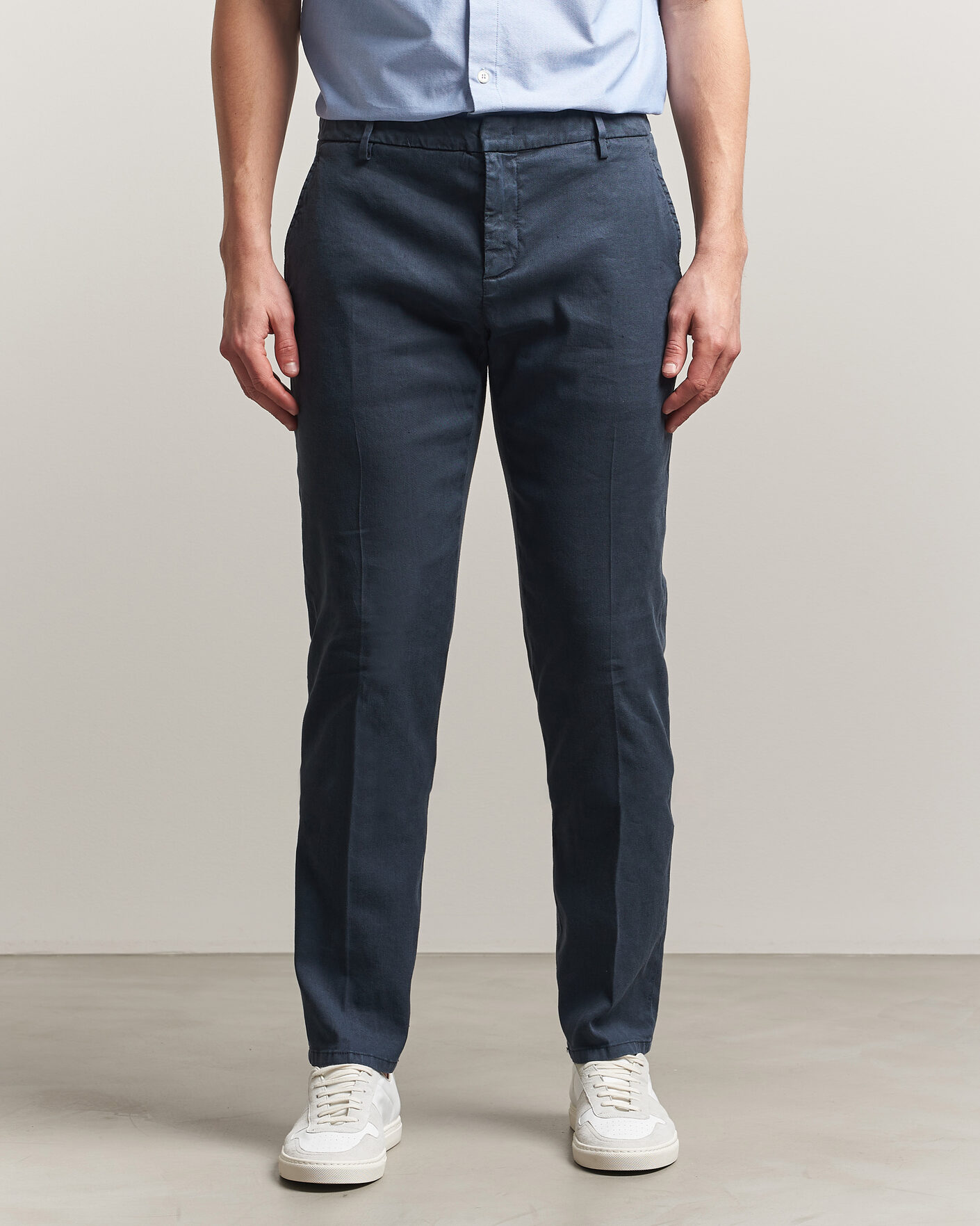 Homme | Pantalons | Dondup | Spiritisimo Linen Stretch Chinos Navy