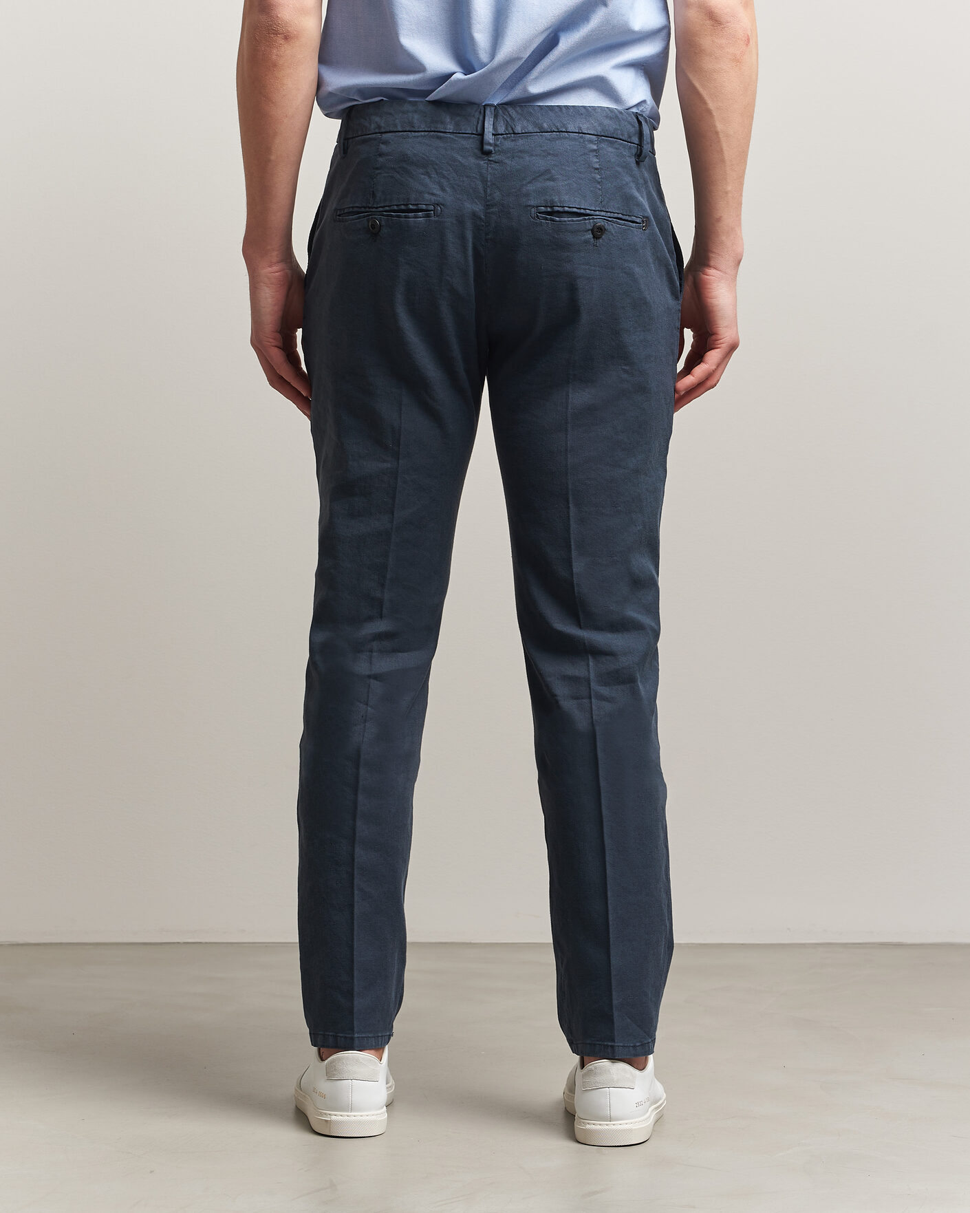 Homme | Pantalons | Dondup | Spiritisimo Linen Stretch Chinos Navy