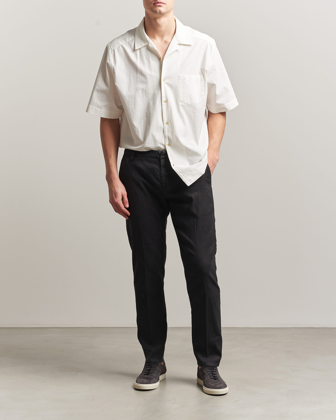 Homme | Pantalons | Dondup | Spiritisimo Linen Stretch Chinos Black