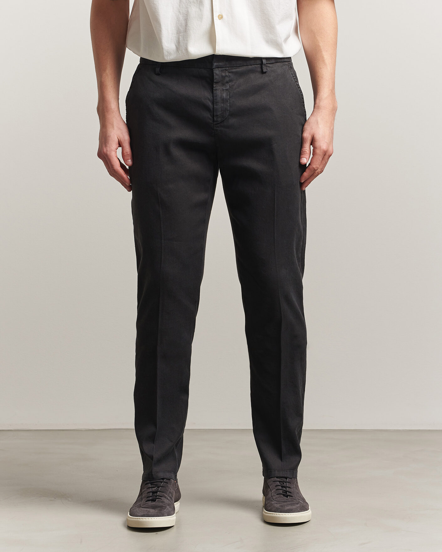 Homme | Pantalons | Dondup | Spiritisimo Linen Stretch Chinos Black