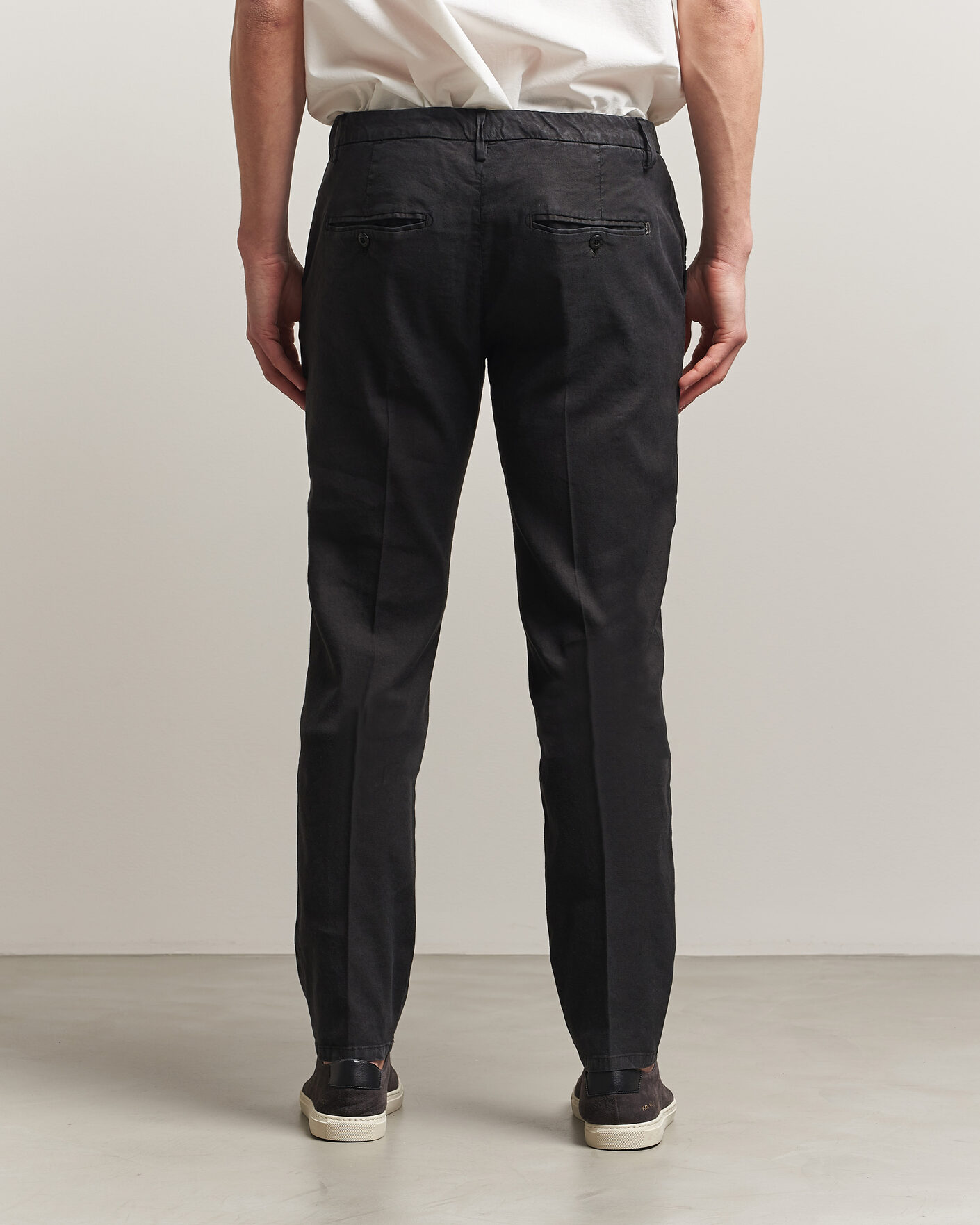 Homme | Pantalons | Dondup | Spiritisimo Linen Stretch Chinos Black