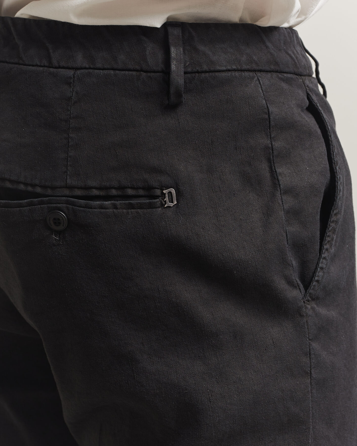 Homme | Pantalons | Dondup | Spiritisimo Linen Stretch Chinos Black