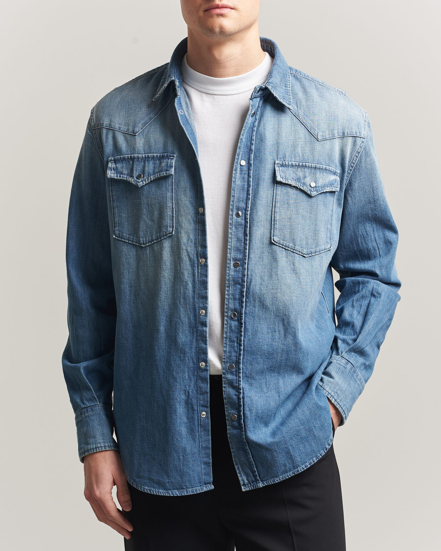 Homme | Chemises | Dondup | Regular Fit Denim Shirt Medium Blue