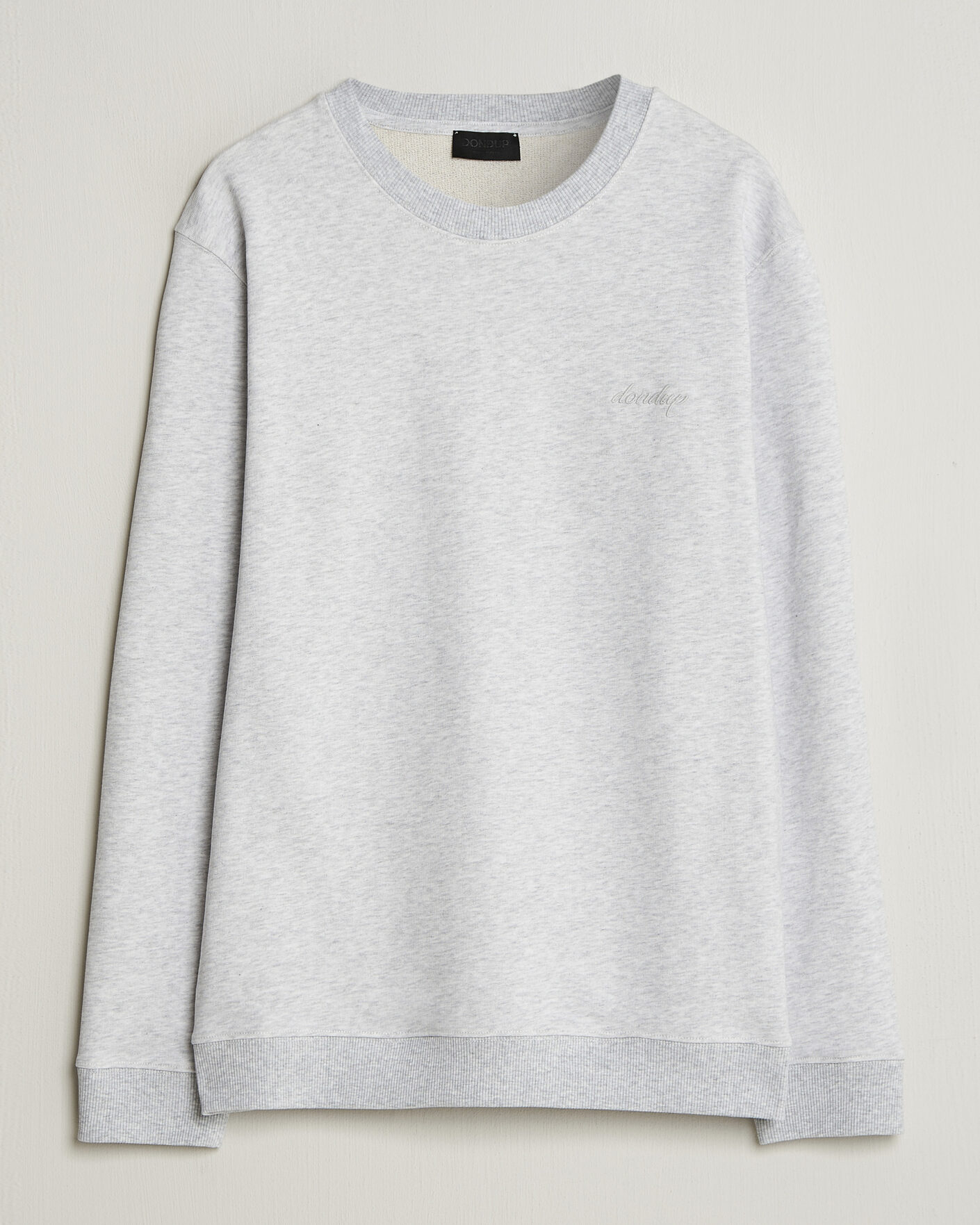 Homme | Pulls Et Tricots | Dondup | Logo Crew Neck Sweatshirt Light Grey Melange