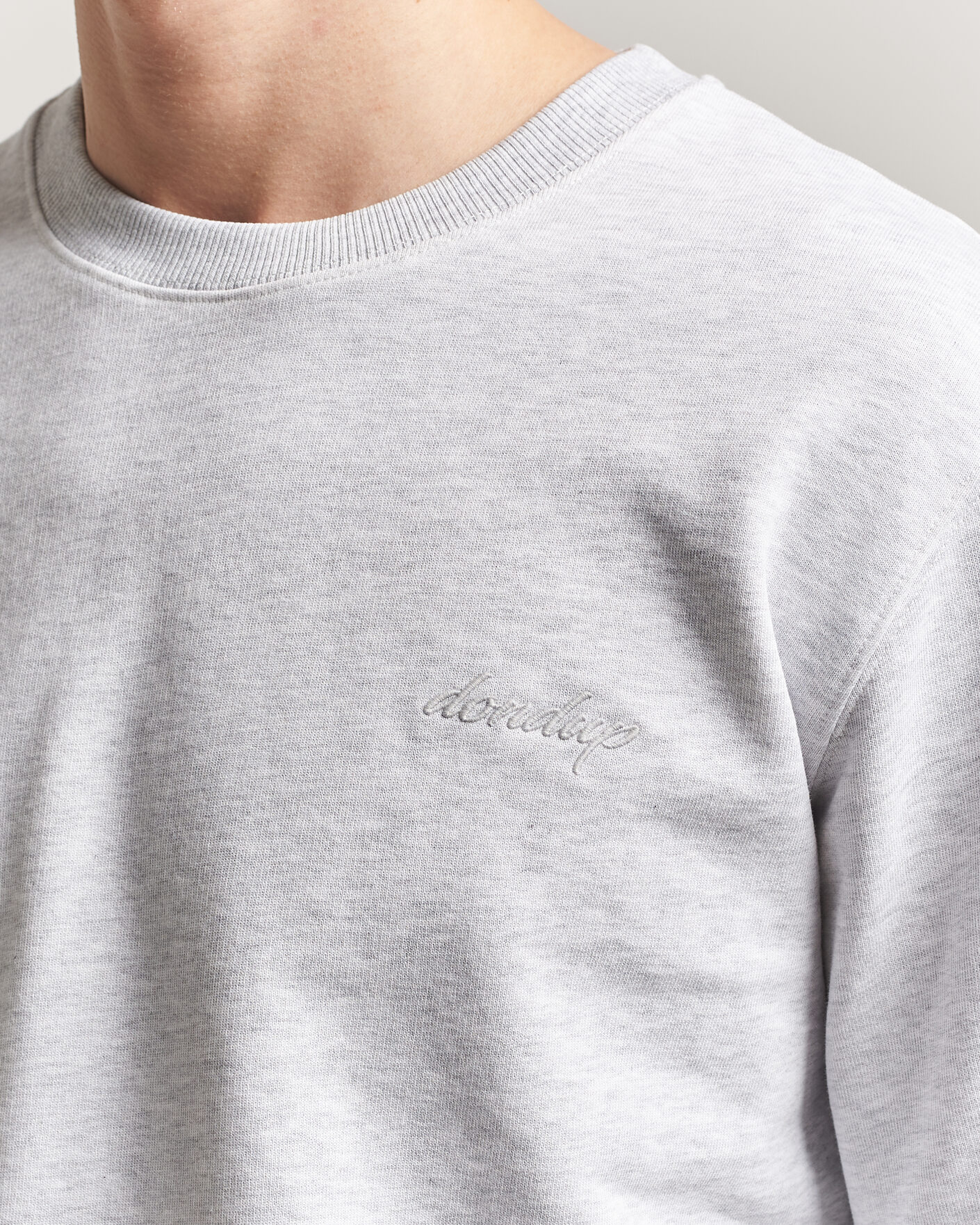 Homme | Pulls Et Tricots | Dondup | Logo Crew Neck Sweatshirt Light Grey Melange