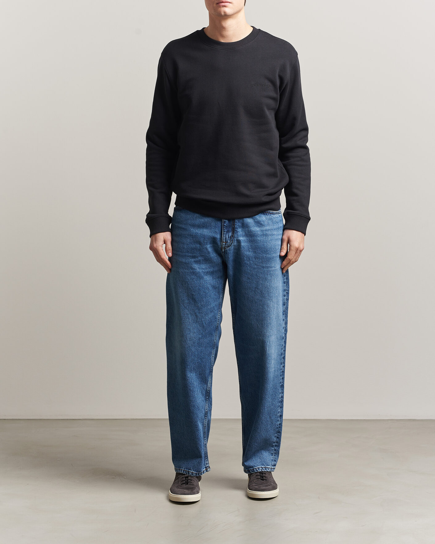 Homme | Pulls Et Tricots | Dondup | Logo Crew Neck Sweatshirt Black