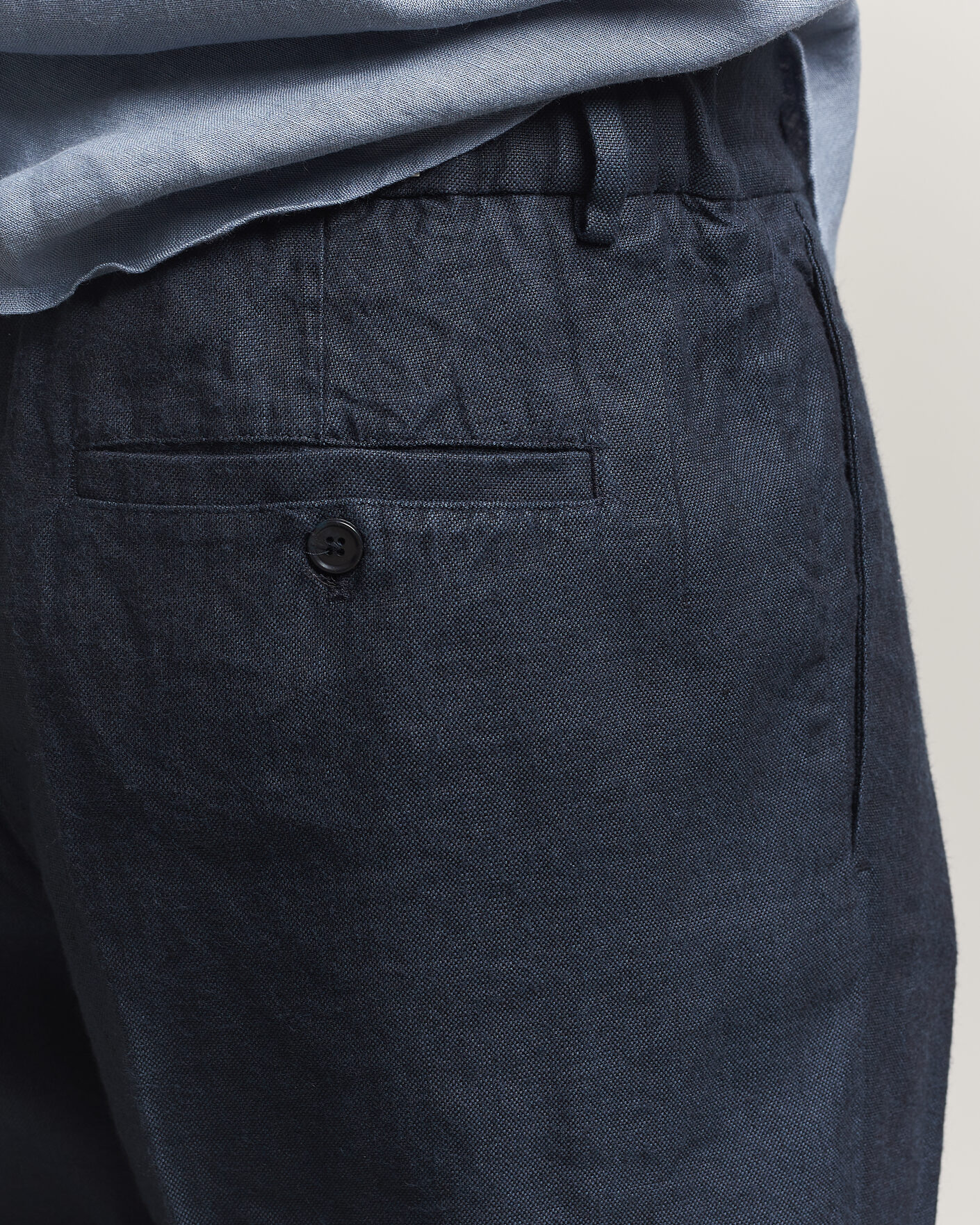 Homme | Pantalons | NN07 | Kay Linen/Viscose Drawstring Trousers Deep Navy