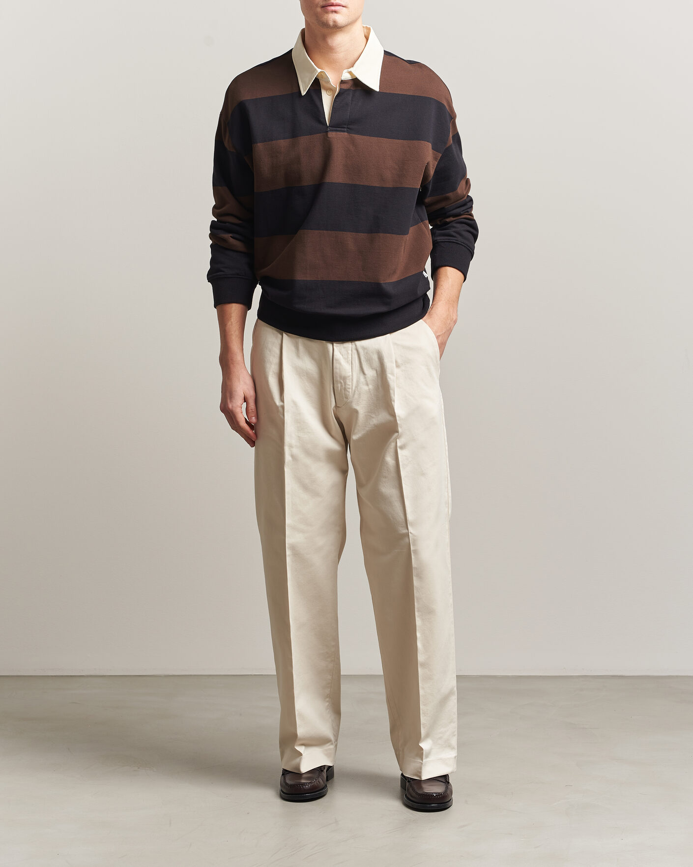 Homme | Pantalons | NN07 | Kay Cotton Pleated Trousers Ivory