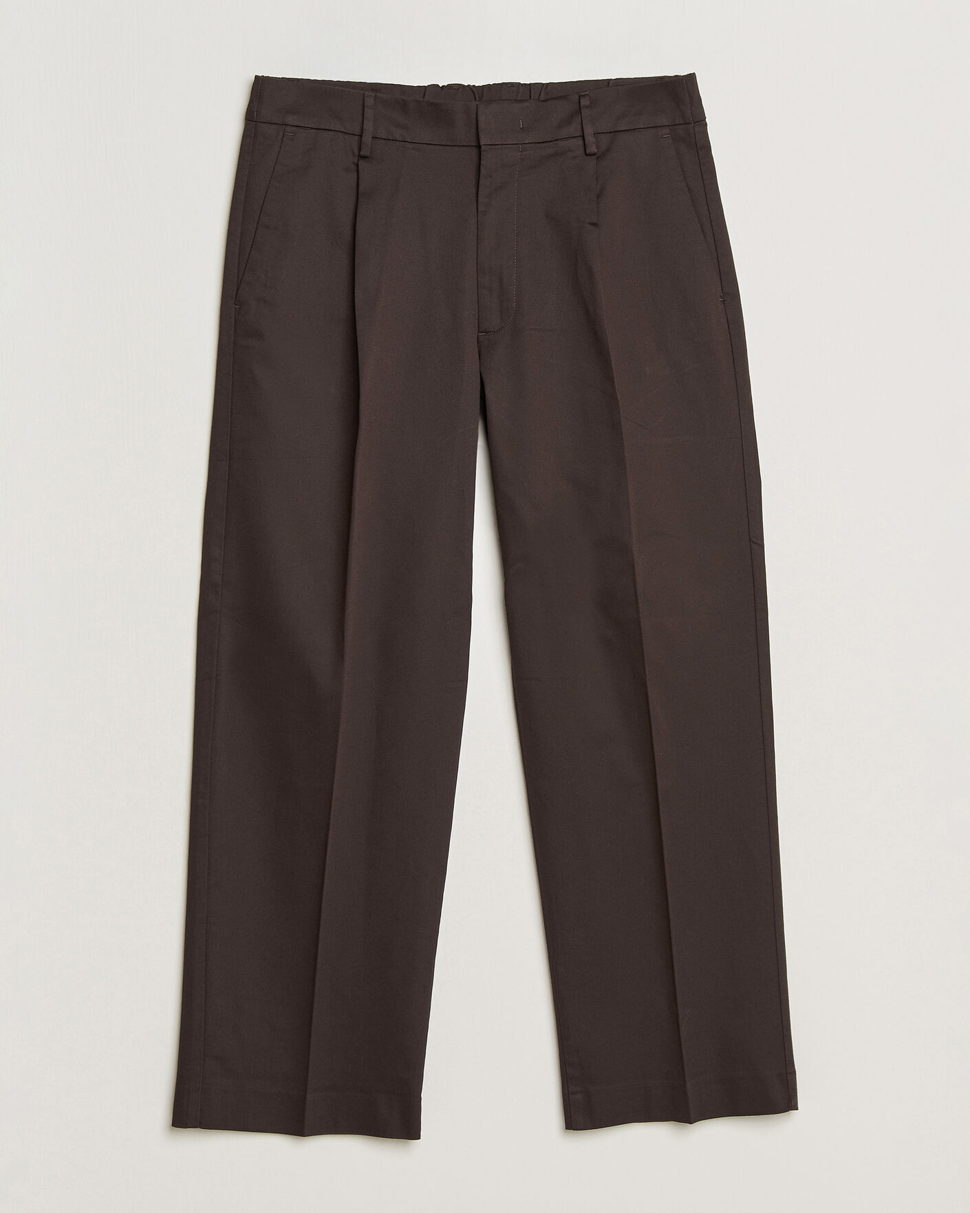 Homme | Pantalons | NN07 | Kay Cotton Pleated Trousers Deep Truffle