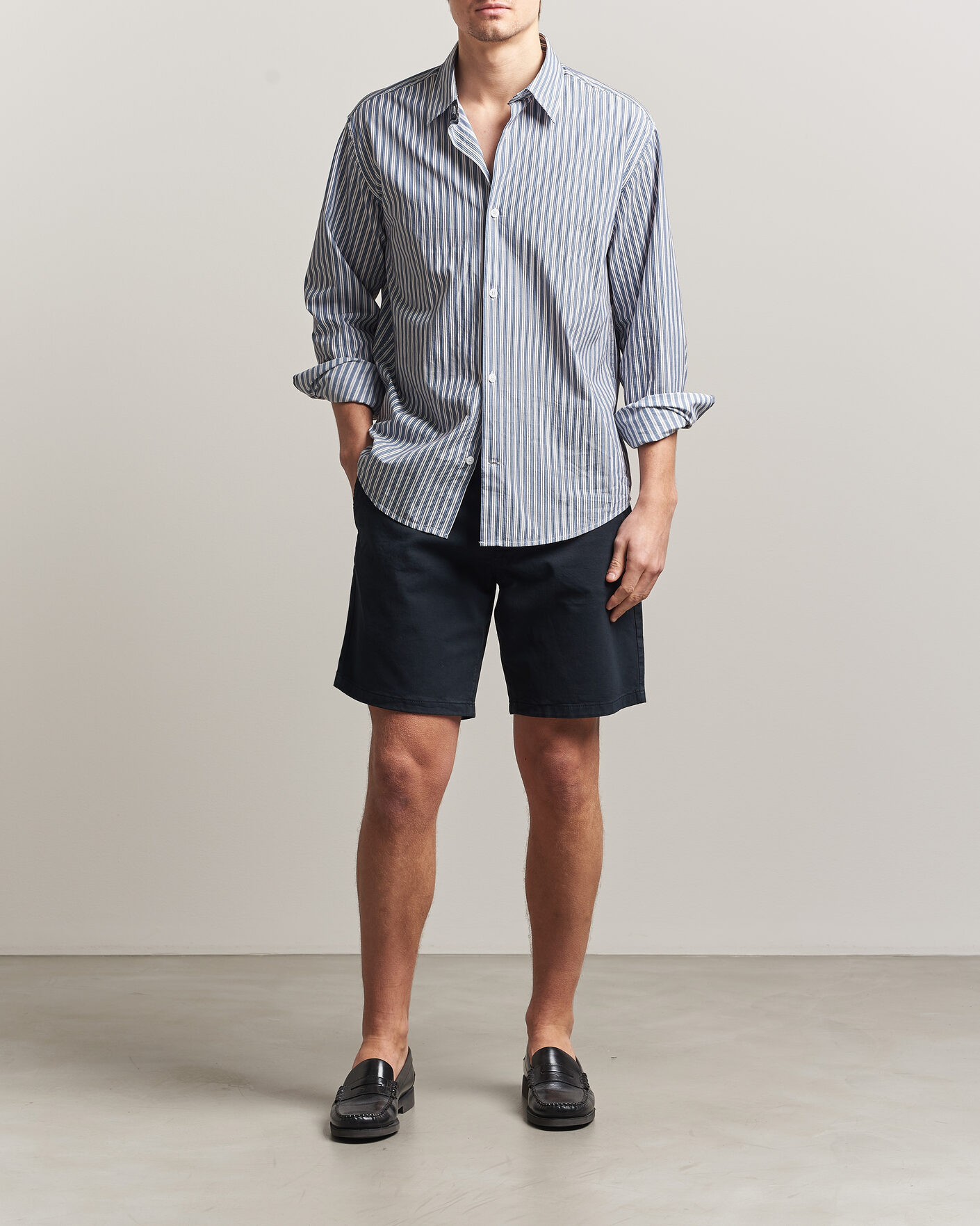 Homme | Shorts | NN07 | Aden Regular Fit Chino Shorts Navy Blue