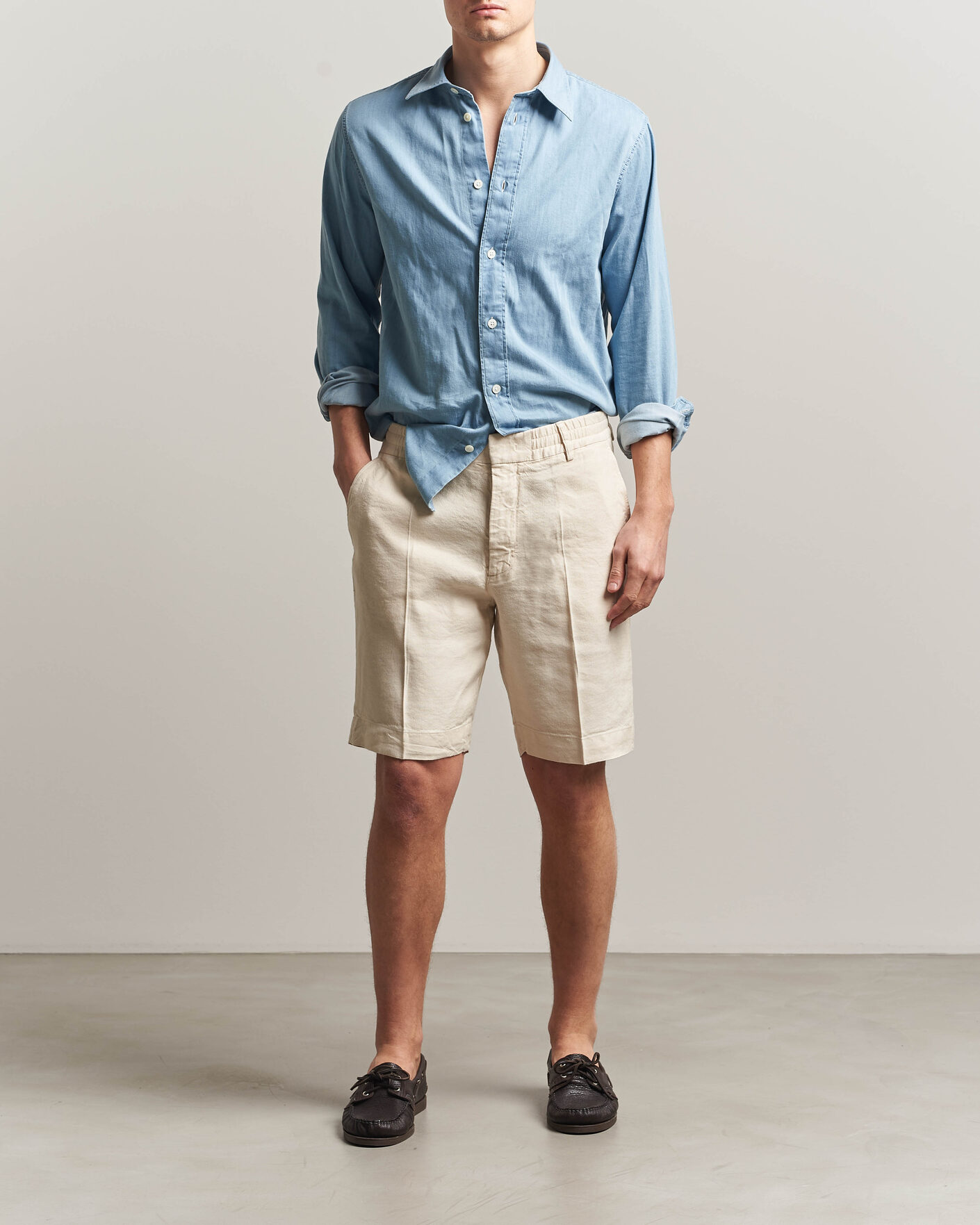 Homme | Shorts | NN07 | Billie Linen/Viscose Drawstring Shorts Ivory