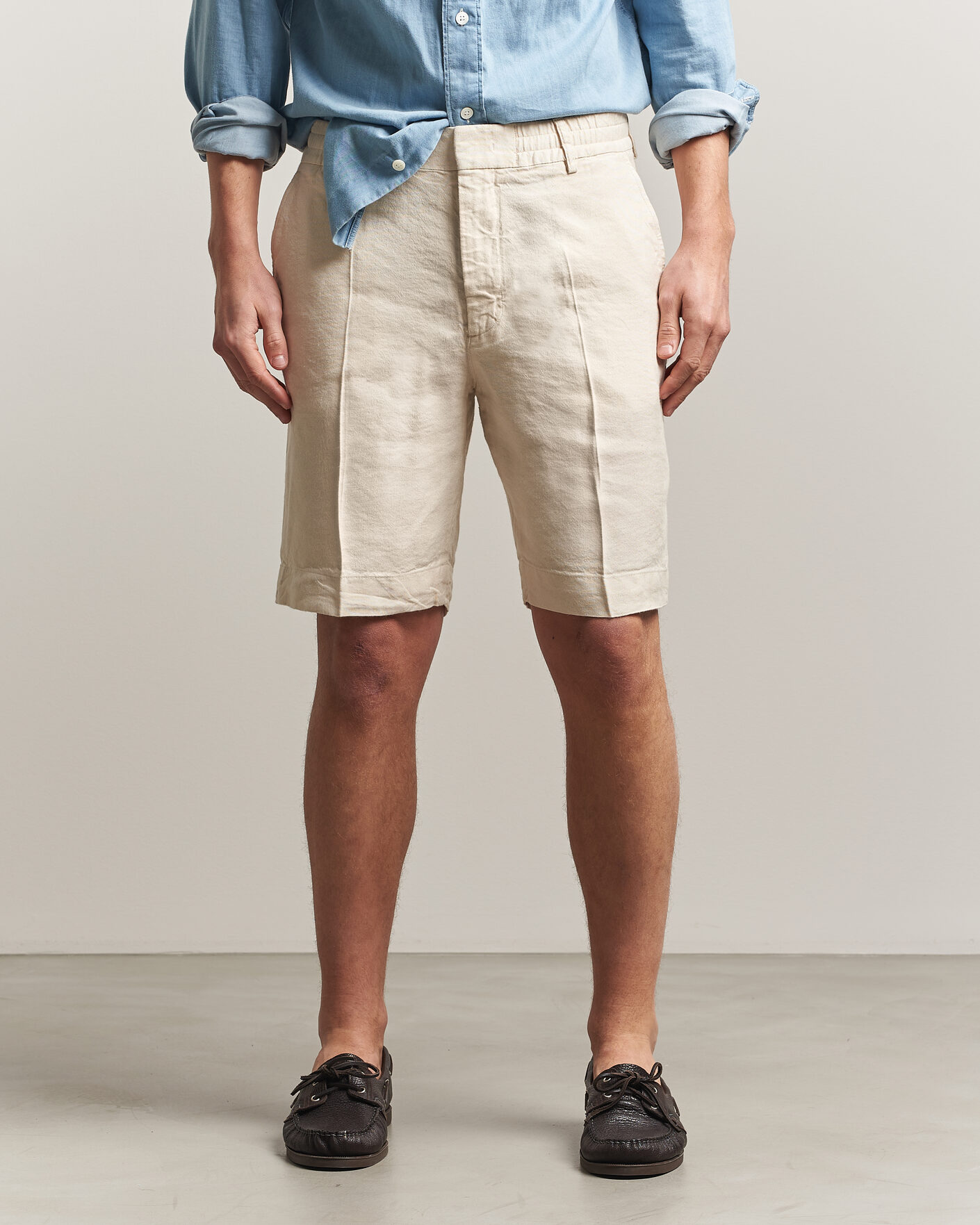 Homme | Shorts | NN07 | Billie Linen/Viscose Drawstring Shorts Ivory
