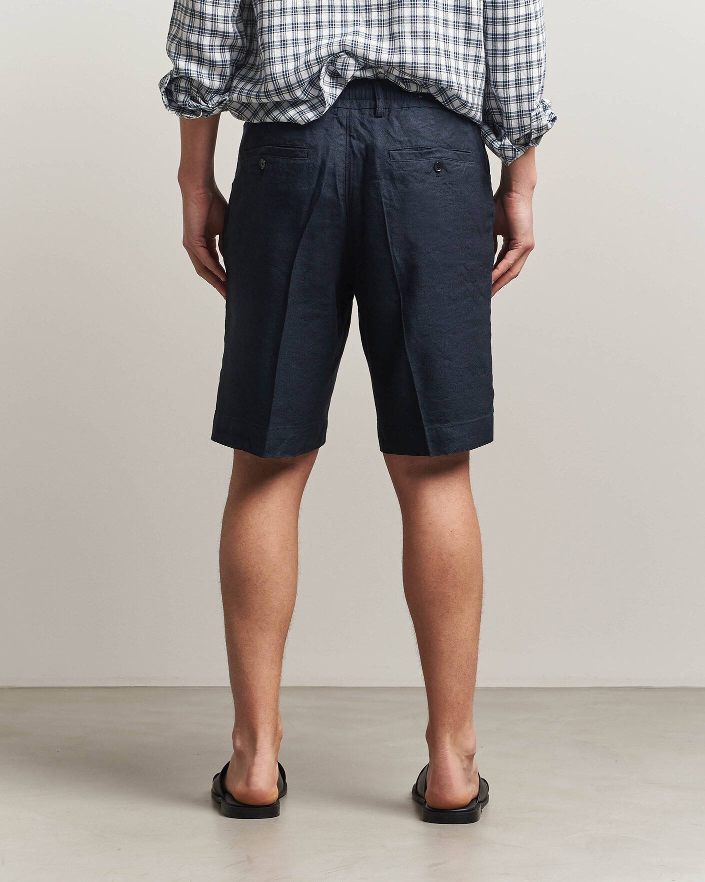Homme | Shorts | NN07 | Billie Linen/Viscose Drawstring Shorts Deep Navy
