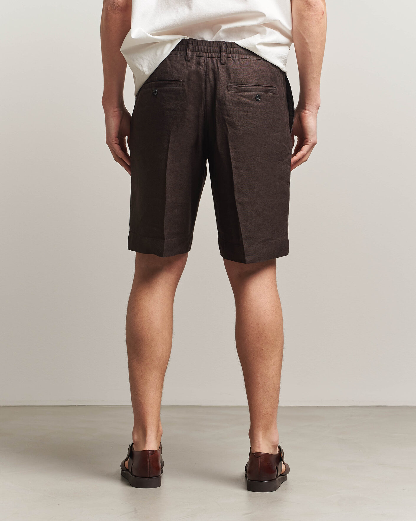 Homme | Shorts | NN07 | Billie Linen/Viscose Drawstring Shorts Deep Truffle