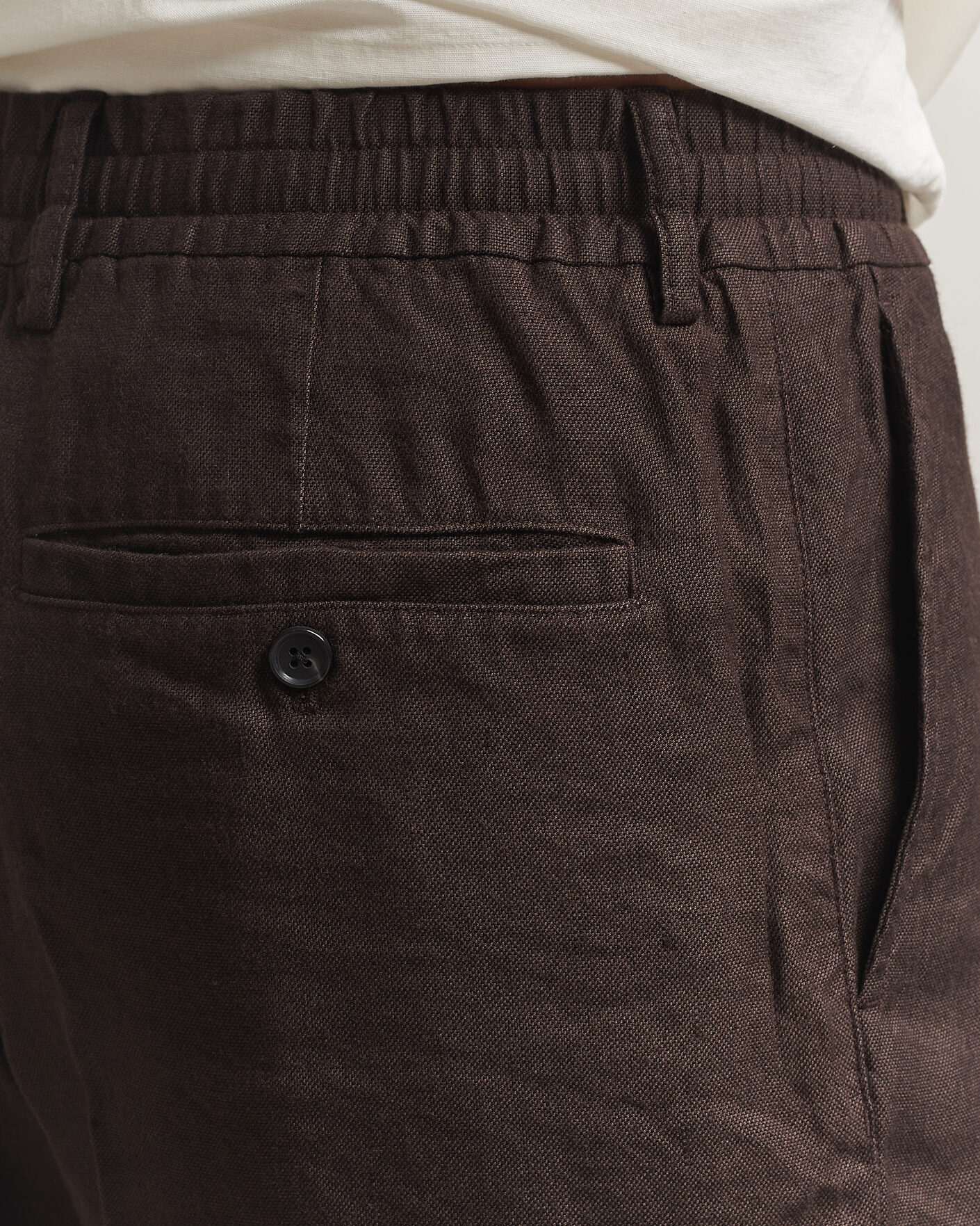 Homme | Shorts | NN07 | Billie Linen/Viscose Drawstring Shorts Deep Truffle