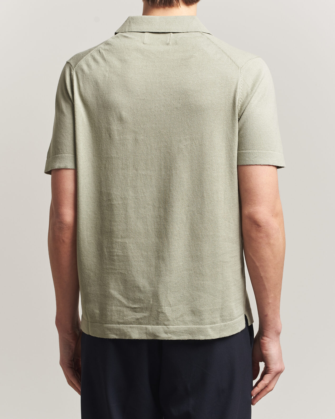 Homme | Polos | NN07 | Ryan Cotton/Linen Polo Sage Green