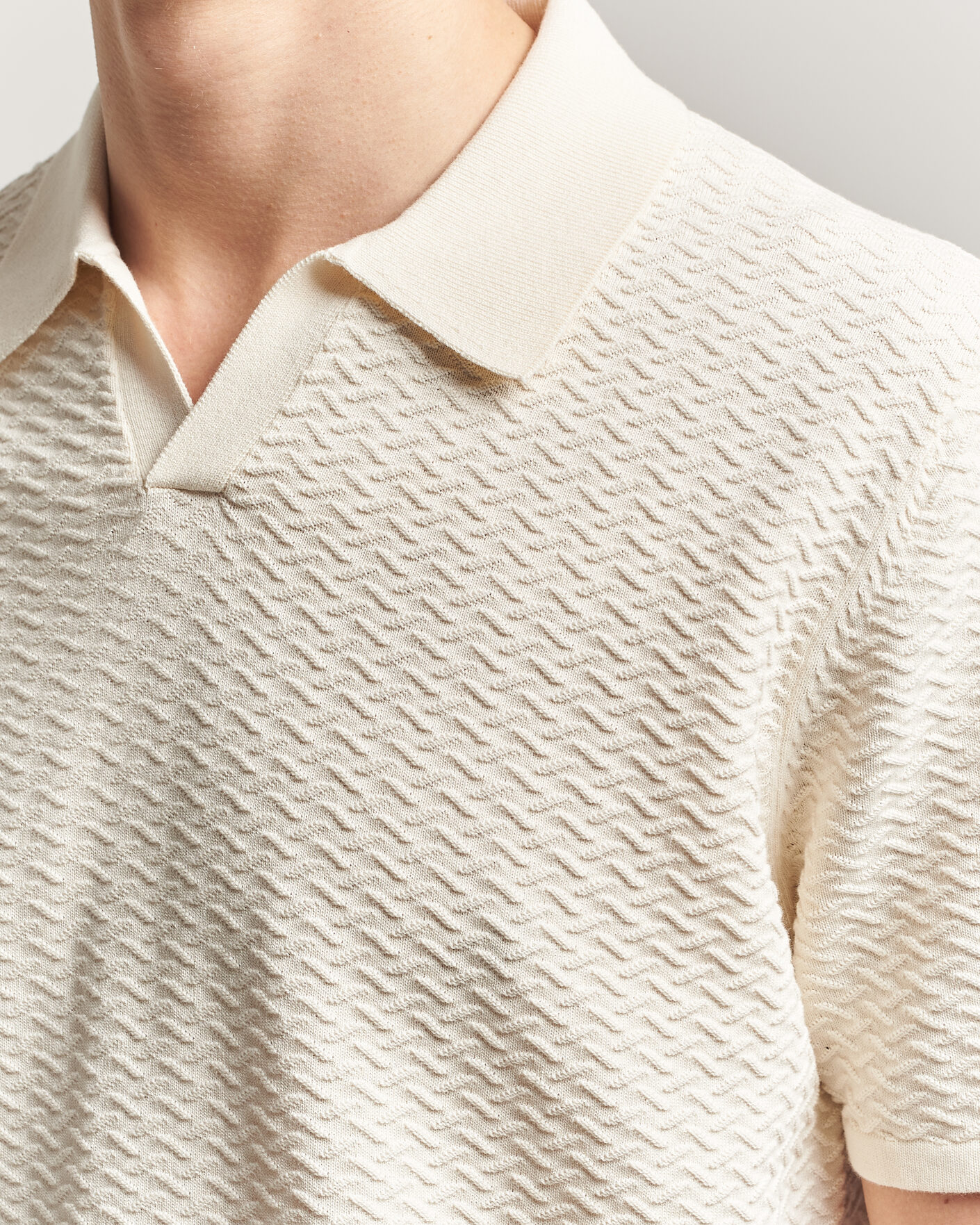 Homme | Polos | NN07 | Paul Structured Knitted Polo Ivory