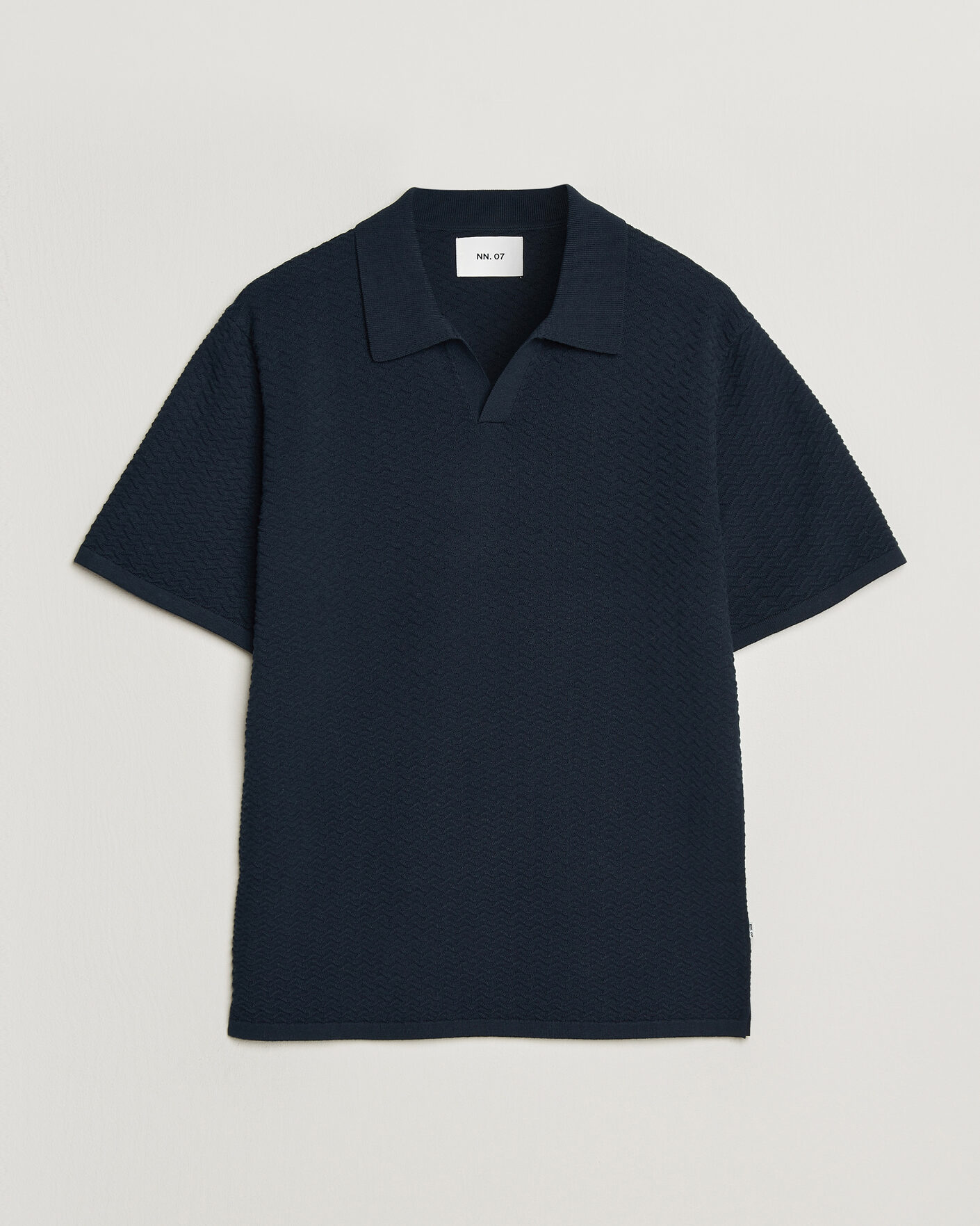 Homme | Polos | NN07 | Paul Structured Knitted Polo Navy Blue