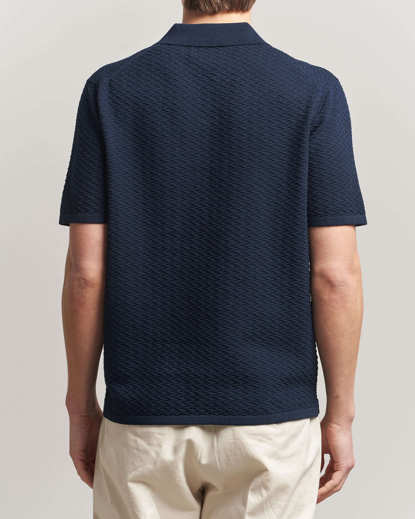Homme | Polos | NN07 | Paul Structured Knitted Polo Navy Blue