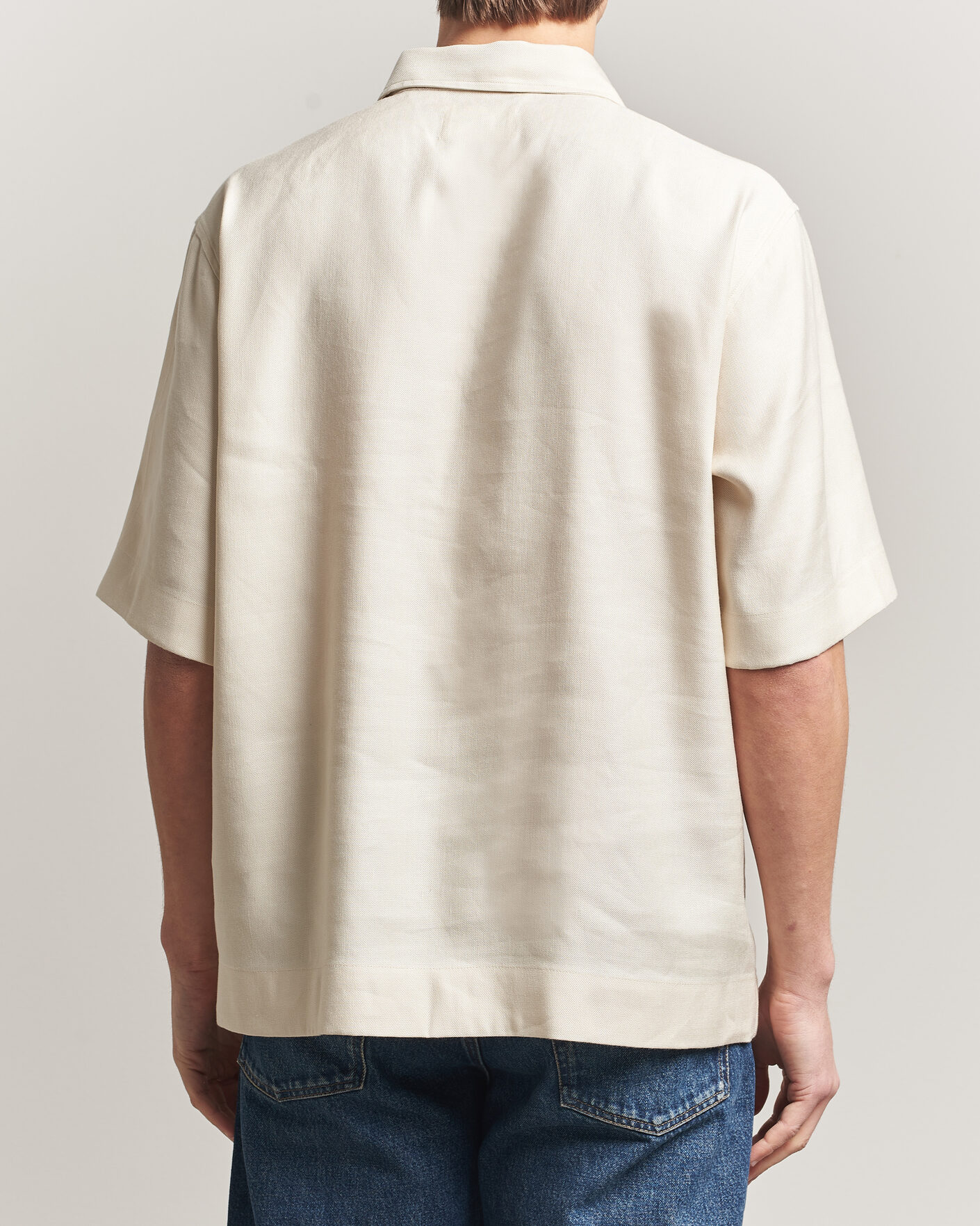 Homme | Polos | NN07 | Bruno Linen/Viscose Half Zip Polo Ivory