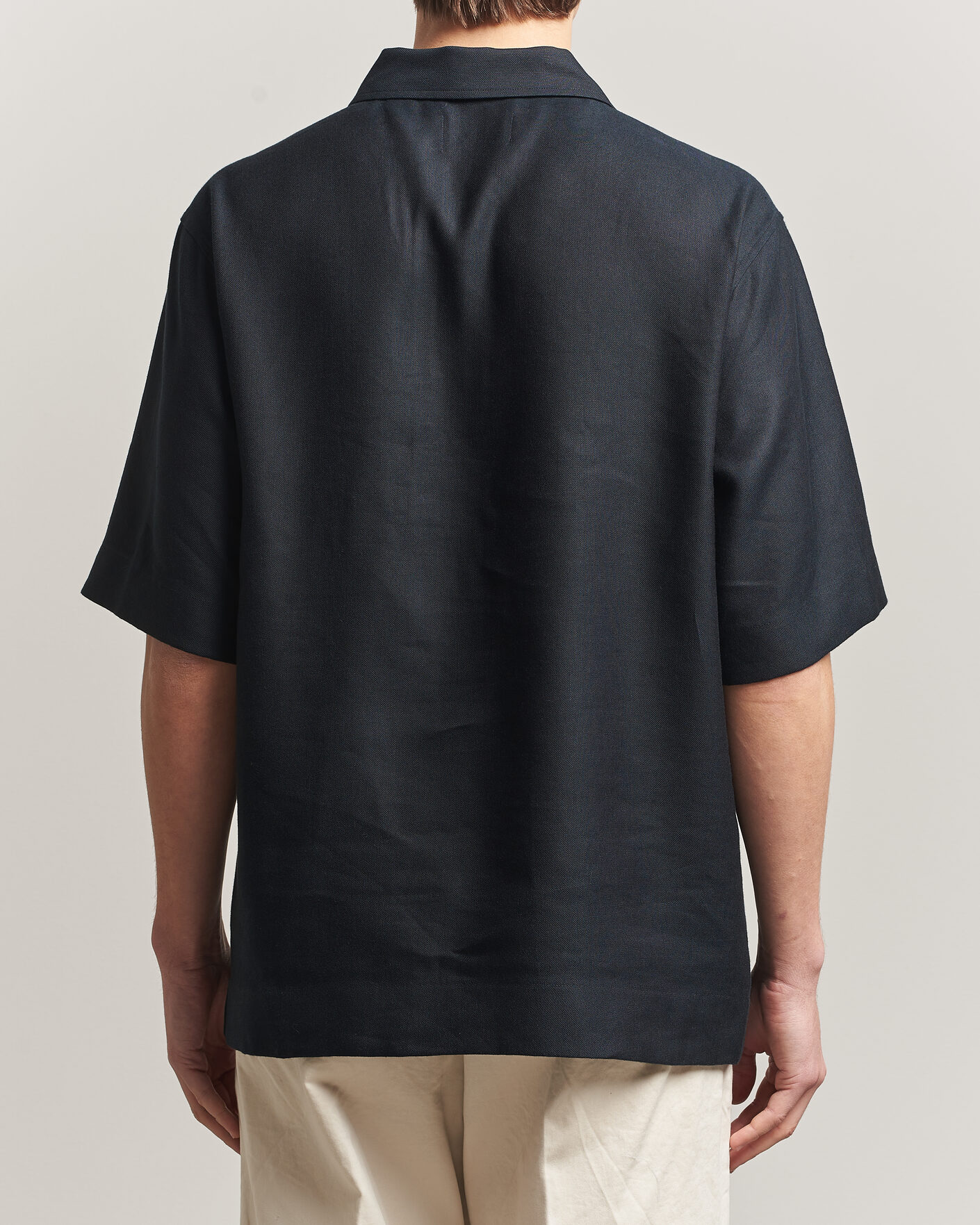 Homme | Polos | NN07 | Bruno Linen/Viscose Half Zip Polo Black