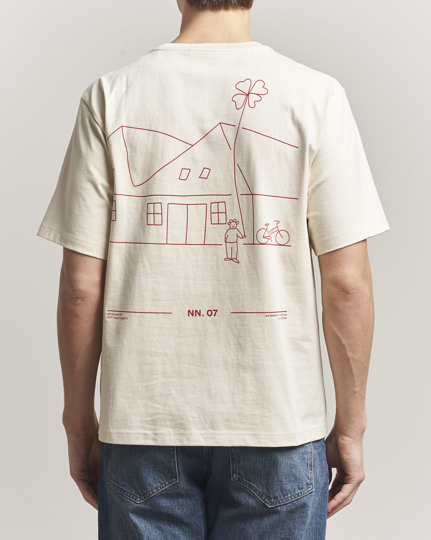 Homme | T-shirts | NN07 | Jett Washed Printed Crew Neck T-Shirt Ivory