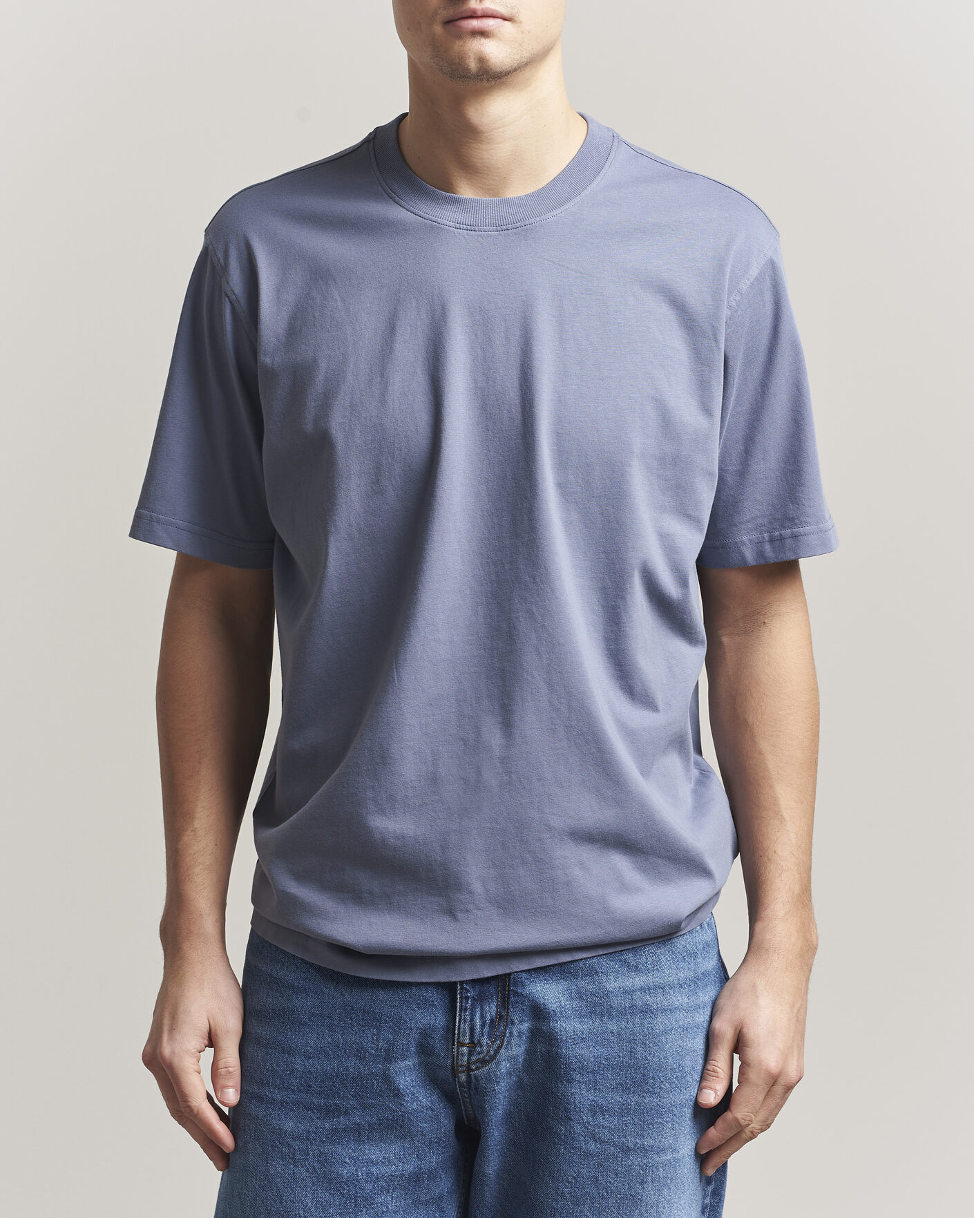 Homme | T-shirts | NN07 | Adam Pima Crew Neck T-Shirt Stone Blue