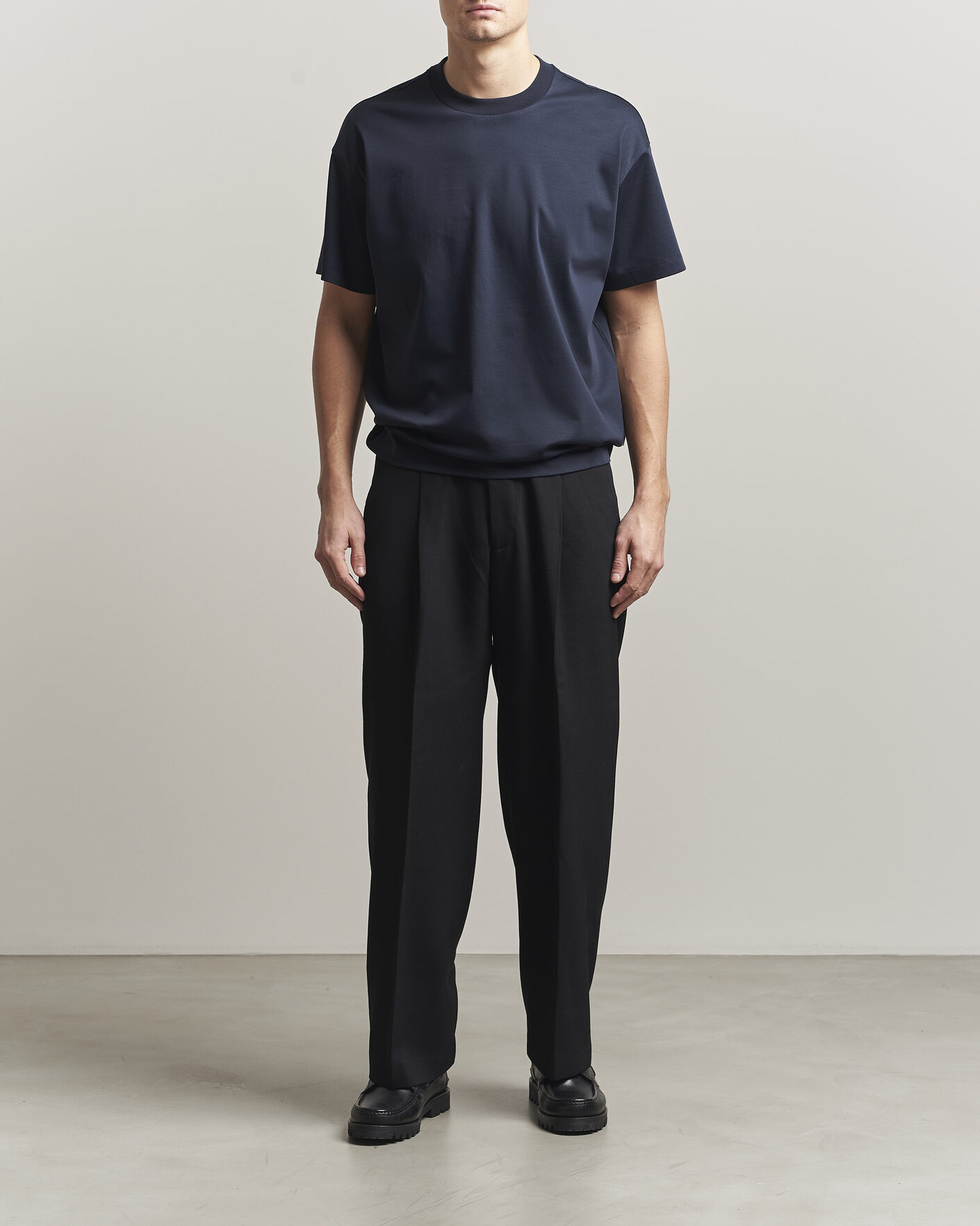 Homme | T-shirts | NN07 | Lionel Mercerized Crew Neck T-Shirt Navy Blue