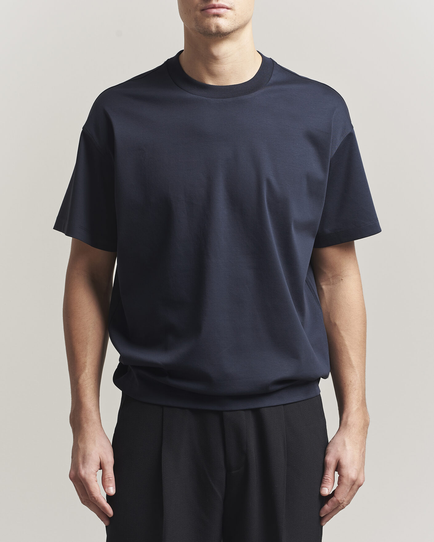 Homme | T-shirts | NN07 | Lionel Mercerized Crew Neck T-Shirt Navy Blue
