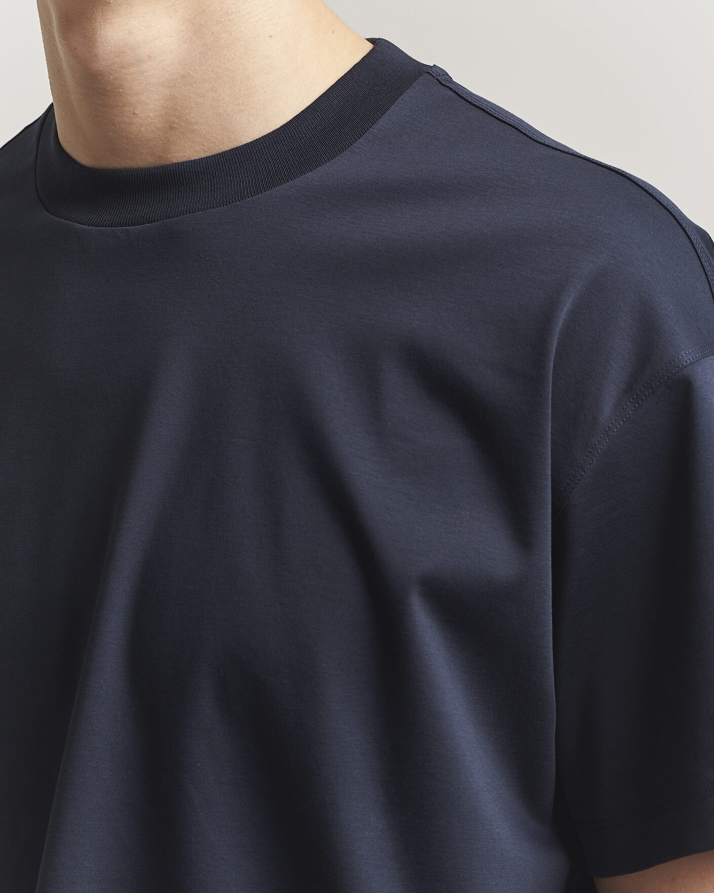 Homme | T-shirts | NN07 | Lionel Mercerized Crew Neck T-Shirt Navy Blue