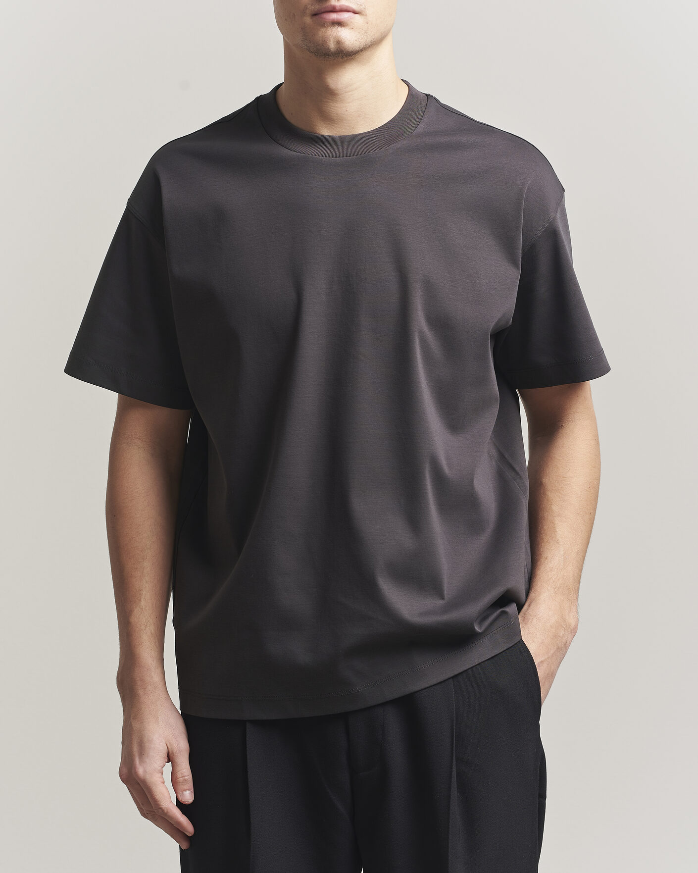 Homme | T-shirts | NN07 | Lionel Mercerized Crew Neck T-Shirt Deep Truffle