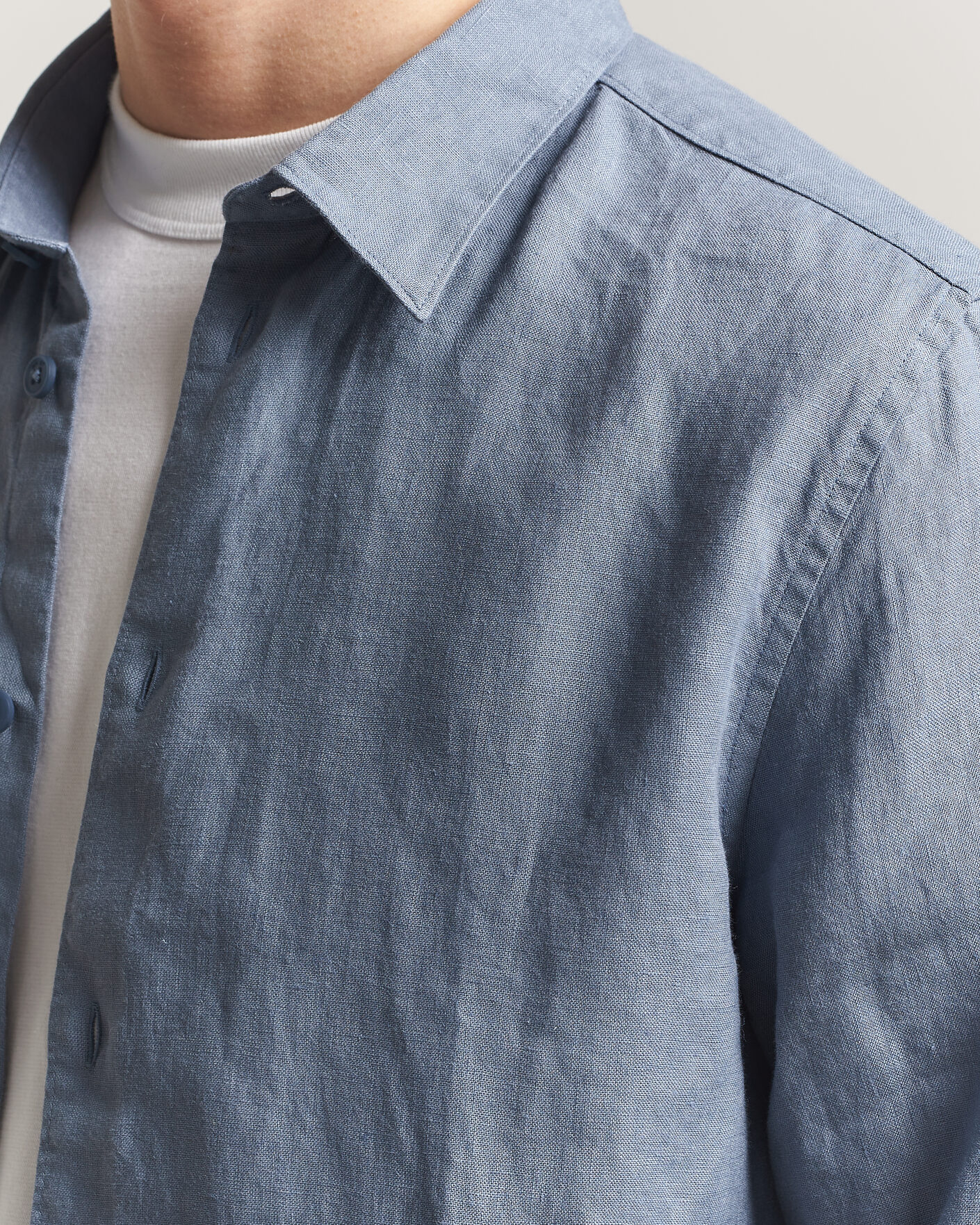Homme | Chemises | NN07 | Enzo Linen Shirt Stone Blue