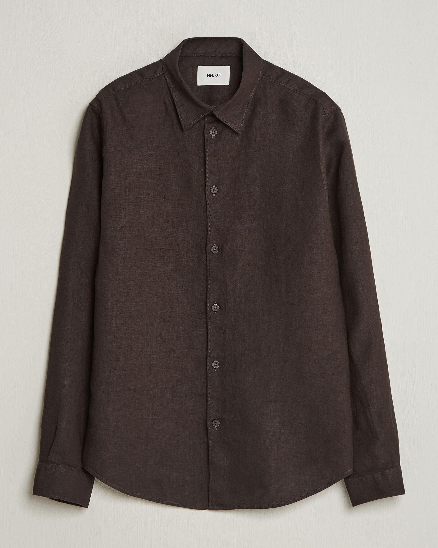 Homme | Chemises | NN07 | Enzo Linen Shirt Deep Truffle
