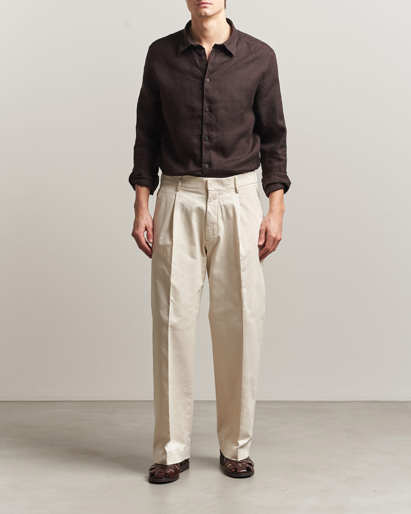 Homme | Chemises | NN07 | Enzo Linen Shirt Deep Truffle