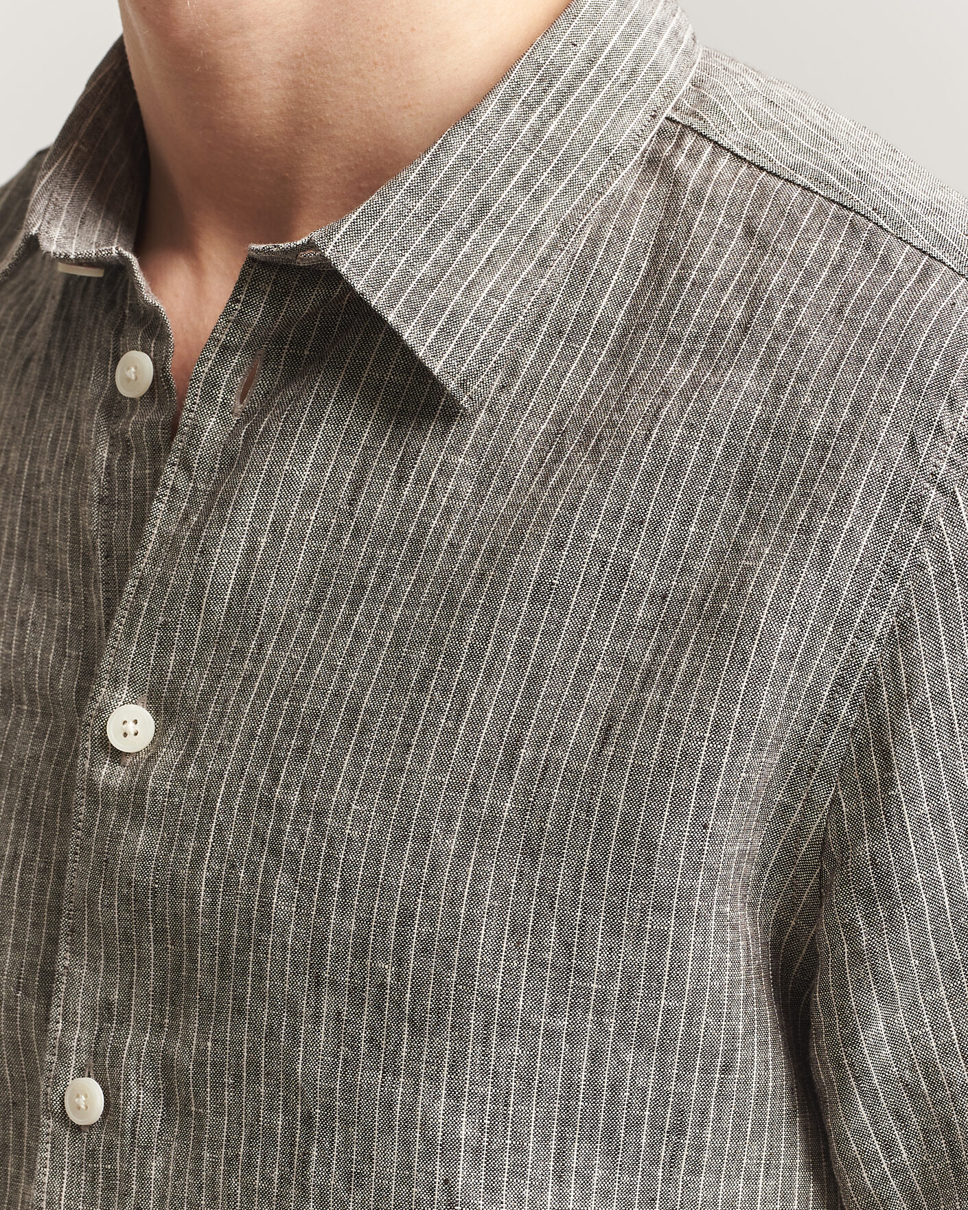 Homme | Chemises | NN07 | Enzo Linen Shirt Clay Stripe