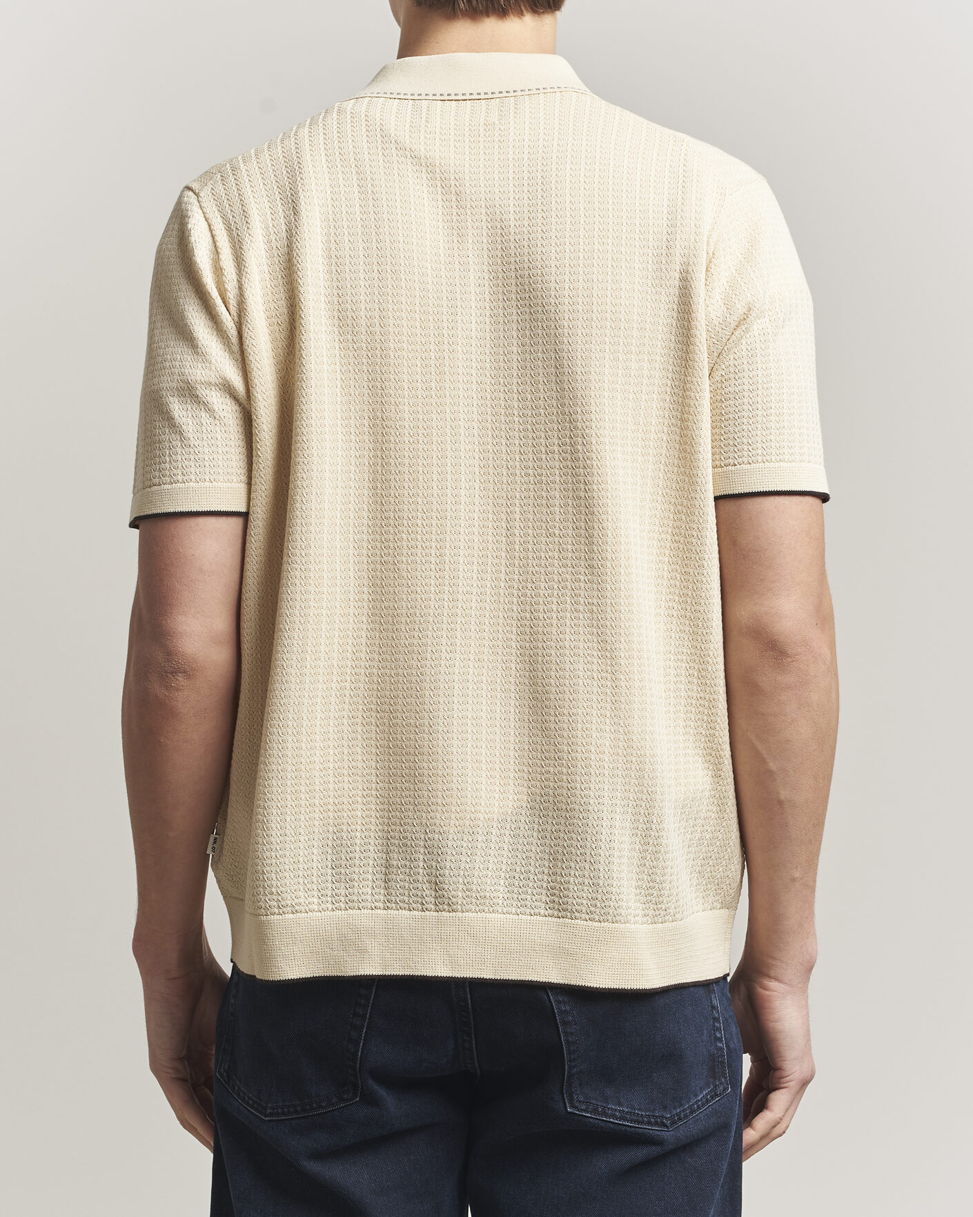 Homme | Chemises | NN07 | Nalo Knitted Short Sleeve Shirt Ivory