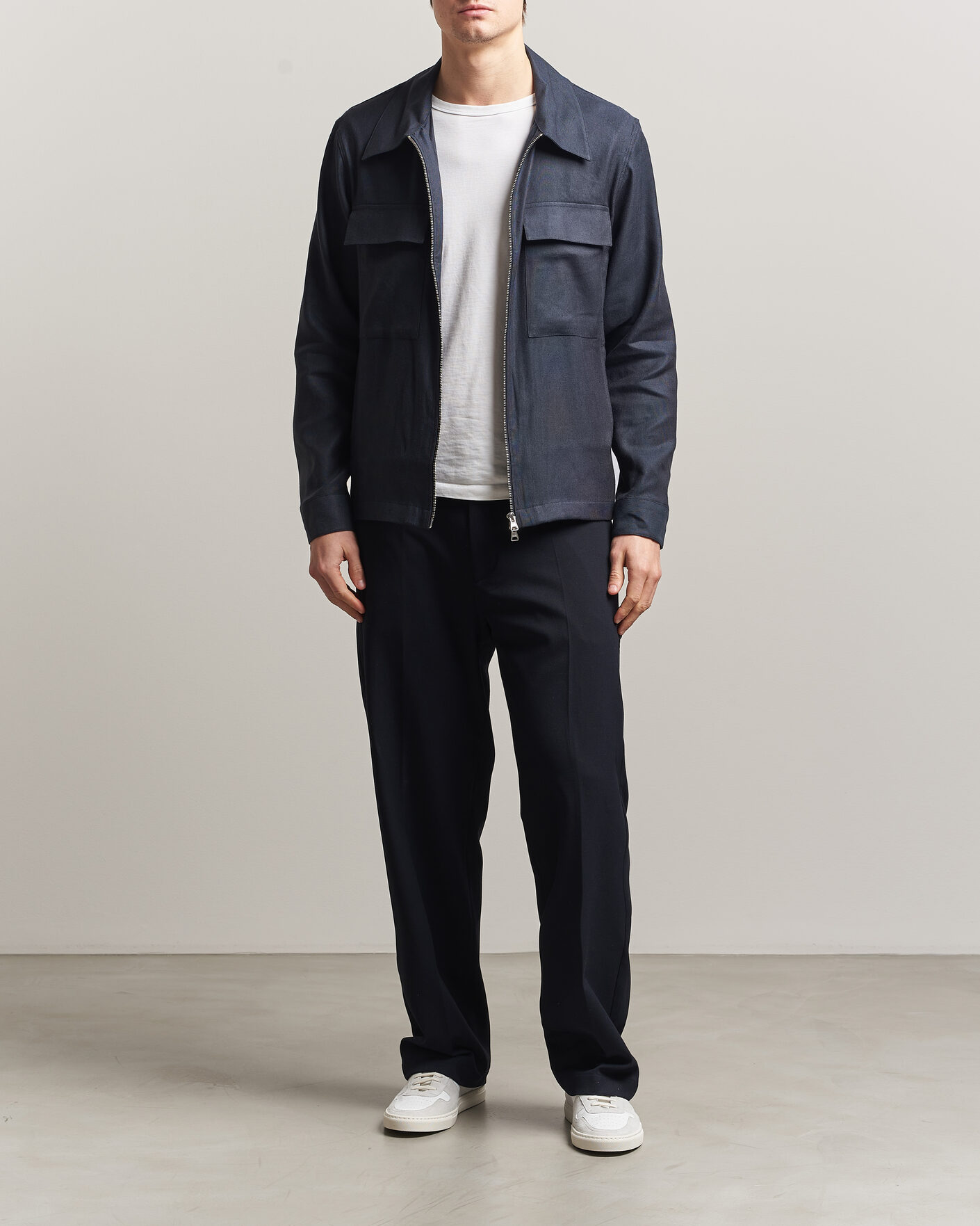 Homme | Chemises | NN07 | Alban Linen/Viscose Overshirt Deep Navy