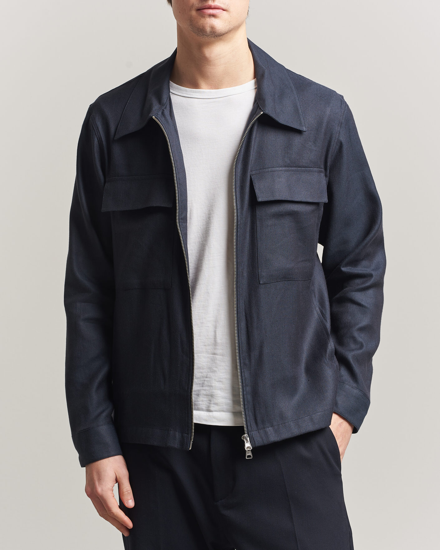 Homme | Chemises | NN07 | Alban Linen/Viscose Overshirt Deep Navy