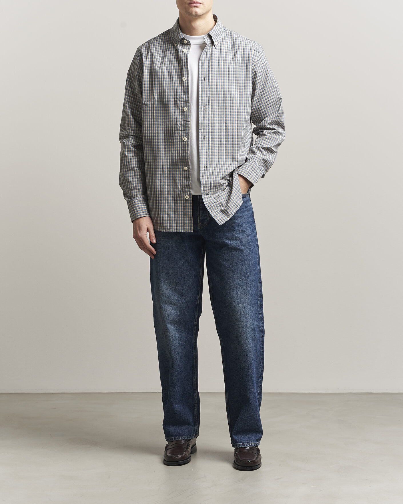 Homme | Chemises | NN07 | Colby Brushed Cotton Shirt Blue Check