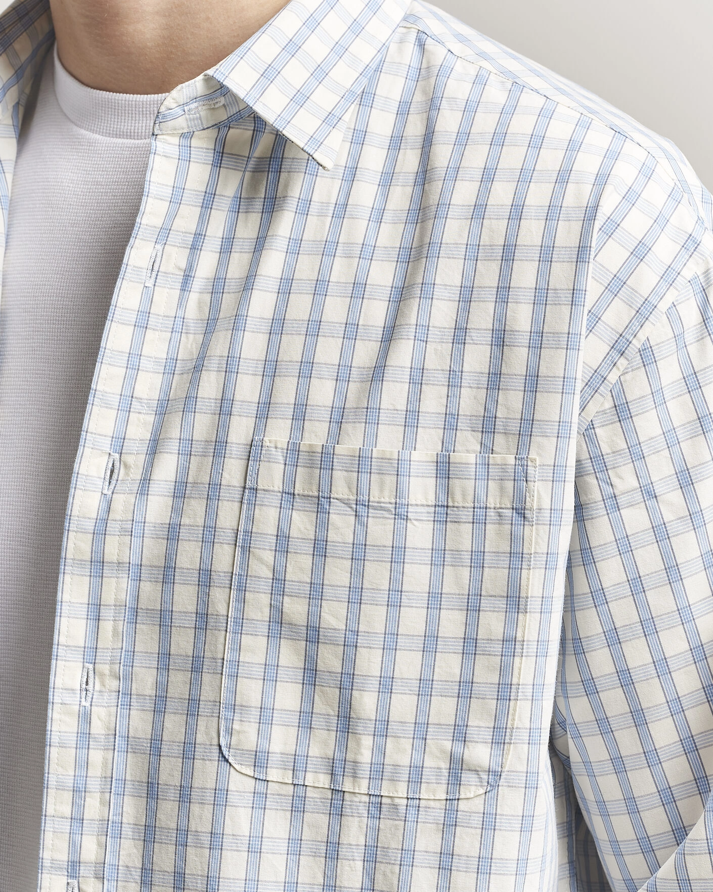 Homme | Chemises | NN07 | Deon Brushed Cotton Shirt Ecru Check