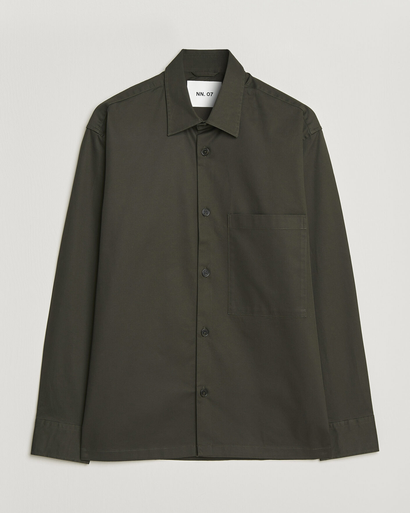 Homme | Chemises | NN07 | Freddy Cotton Overshirt Dark Army