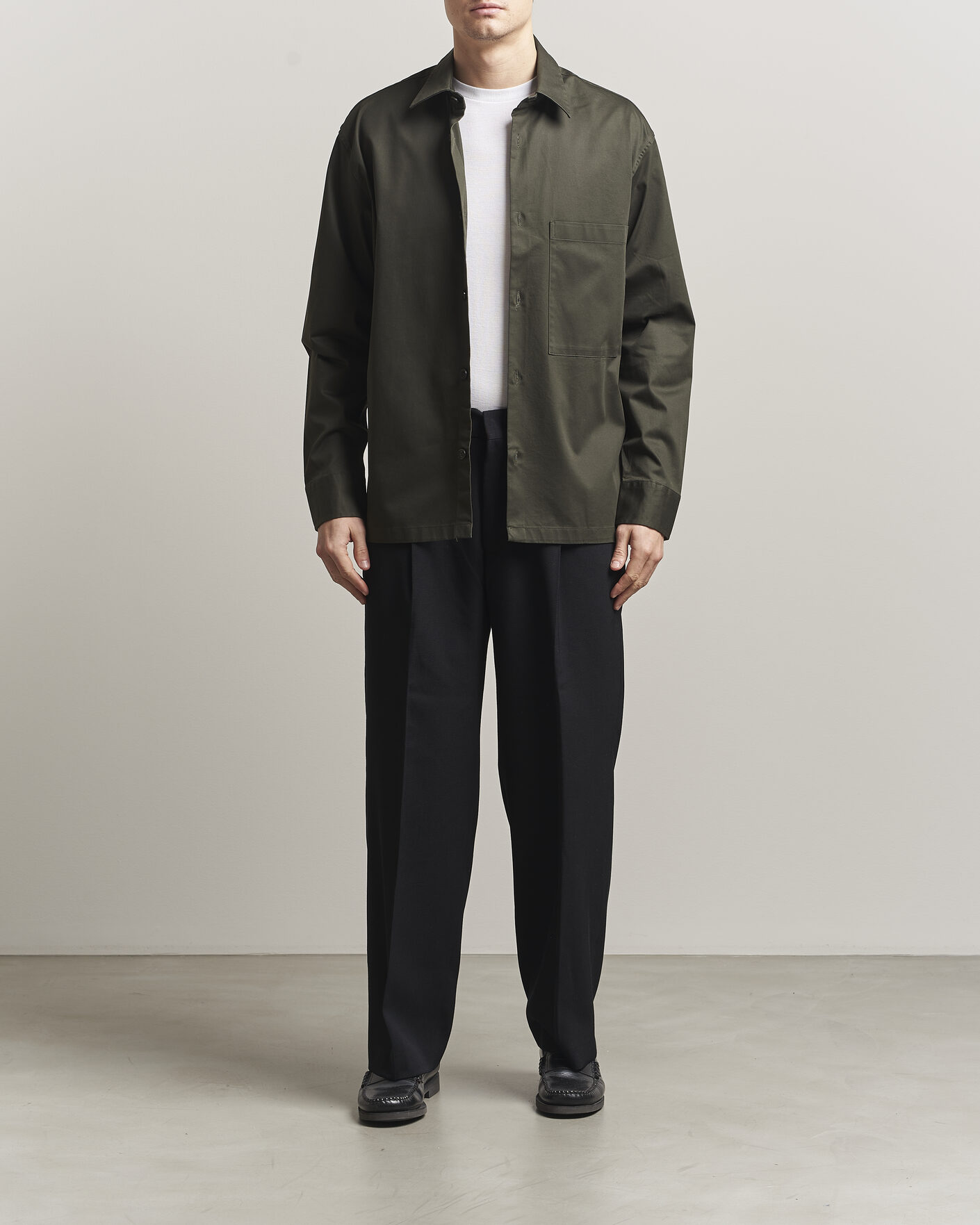 Homme | Chemises | NN07 | Freddy Cotton Overshirt Dark Army