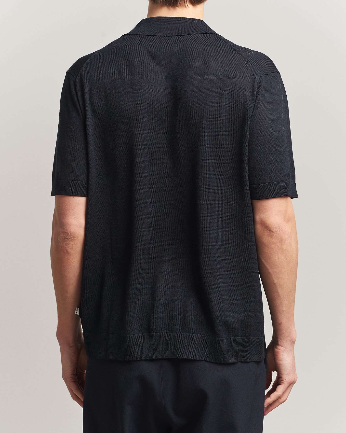 Homme | Chemises | NN07 | Thor Knitted Short Sleeve Shirt Deep Navy