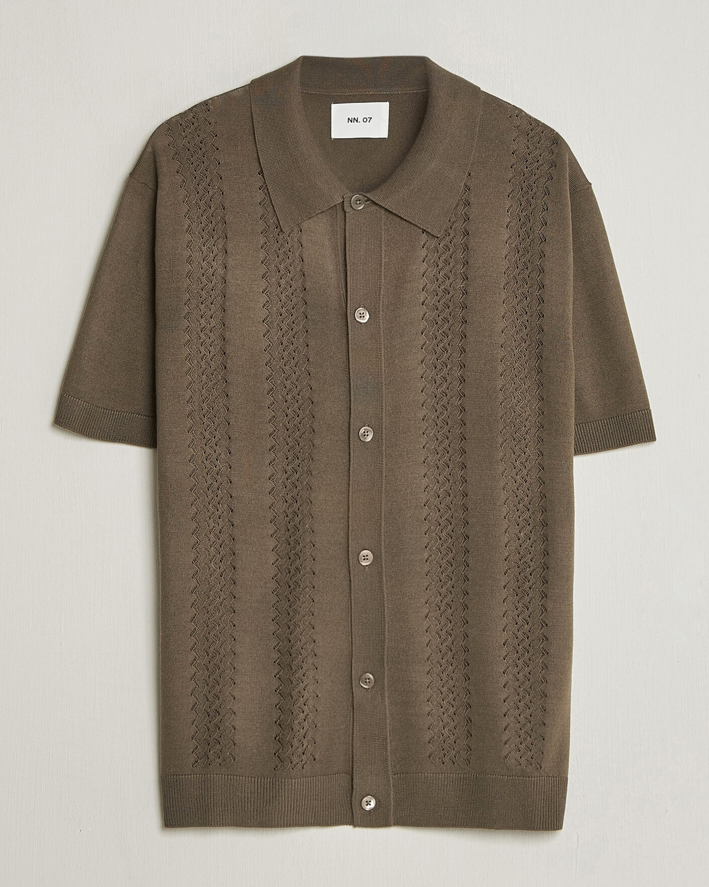 Homme | Chemises | NN07 | Thor Knitted Short Sleeve Shirt Mable Husk