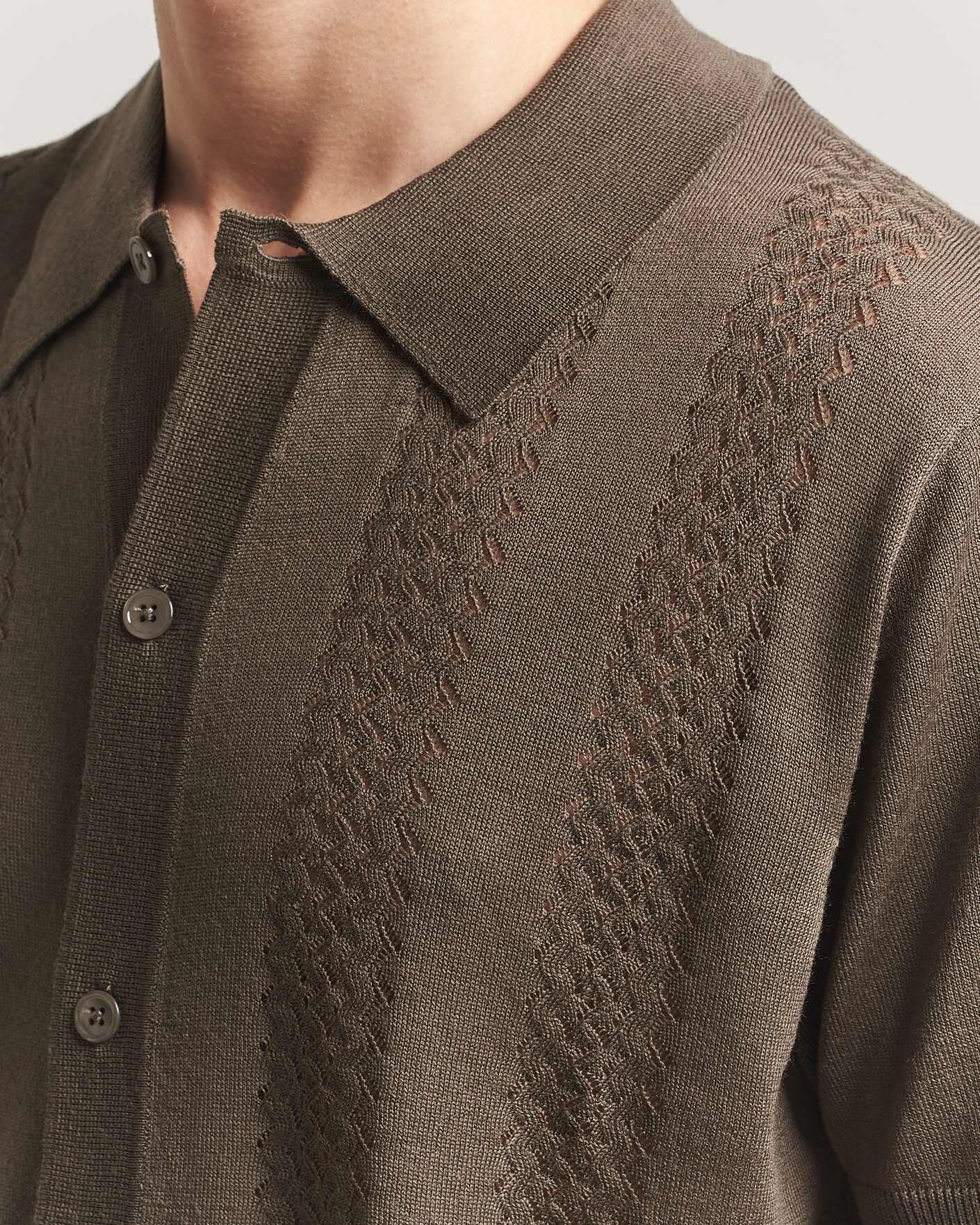 Homme | Chemises | NN07 | Thor Knitted Short Sleeve Shirt Mable Husk
