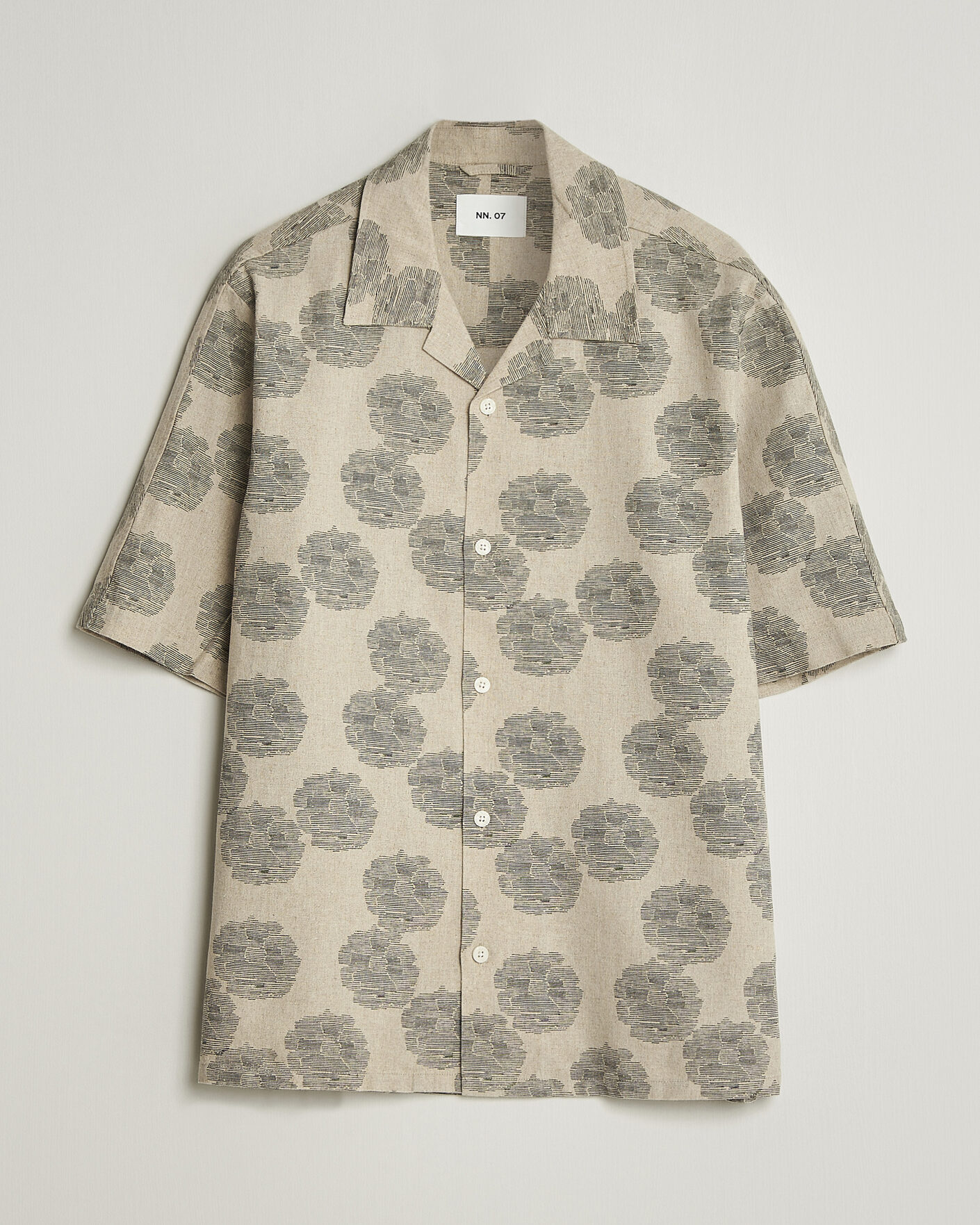 Homme | Chemises | NN07 | Ole Printed Short Sleeve Shirt Oatmeal