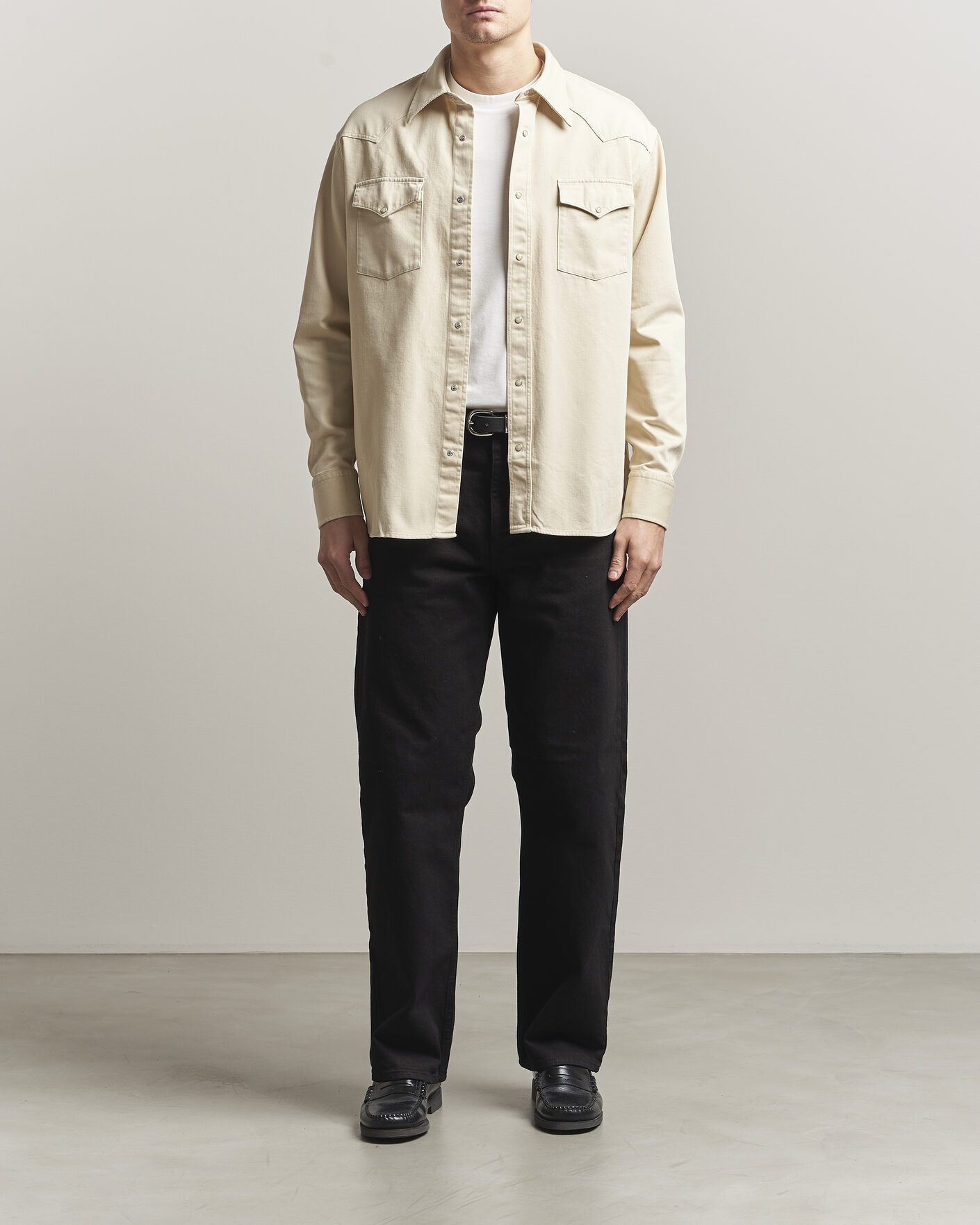 Homme | Chemises | NN07 | Ricky Western Denim Shirt Ivory